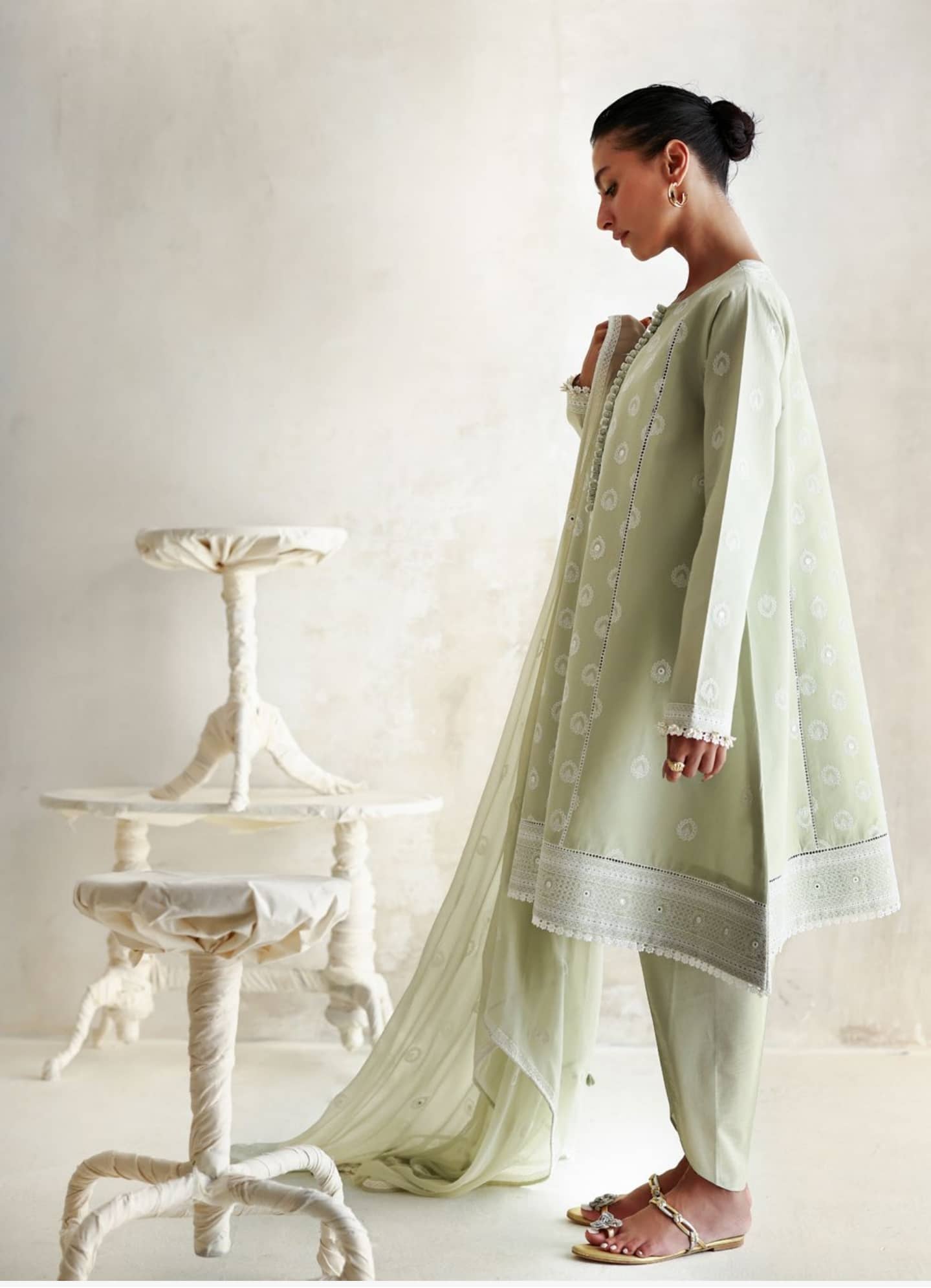 Gul Ahmed Luxe Summer/Olive Bloom/PM62078
