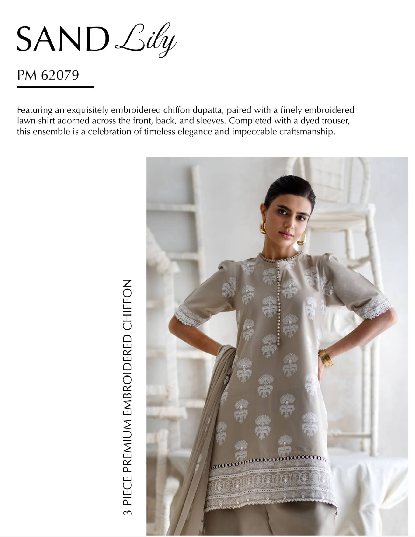 Gul Ahmed Luxe Summer/Sand Lily/PM 62079