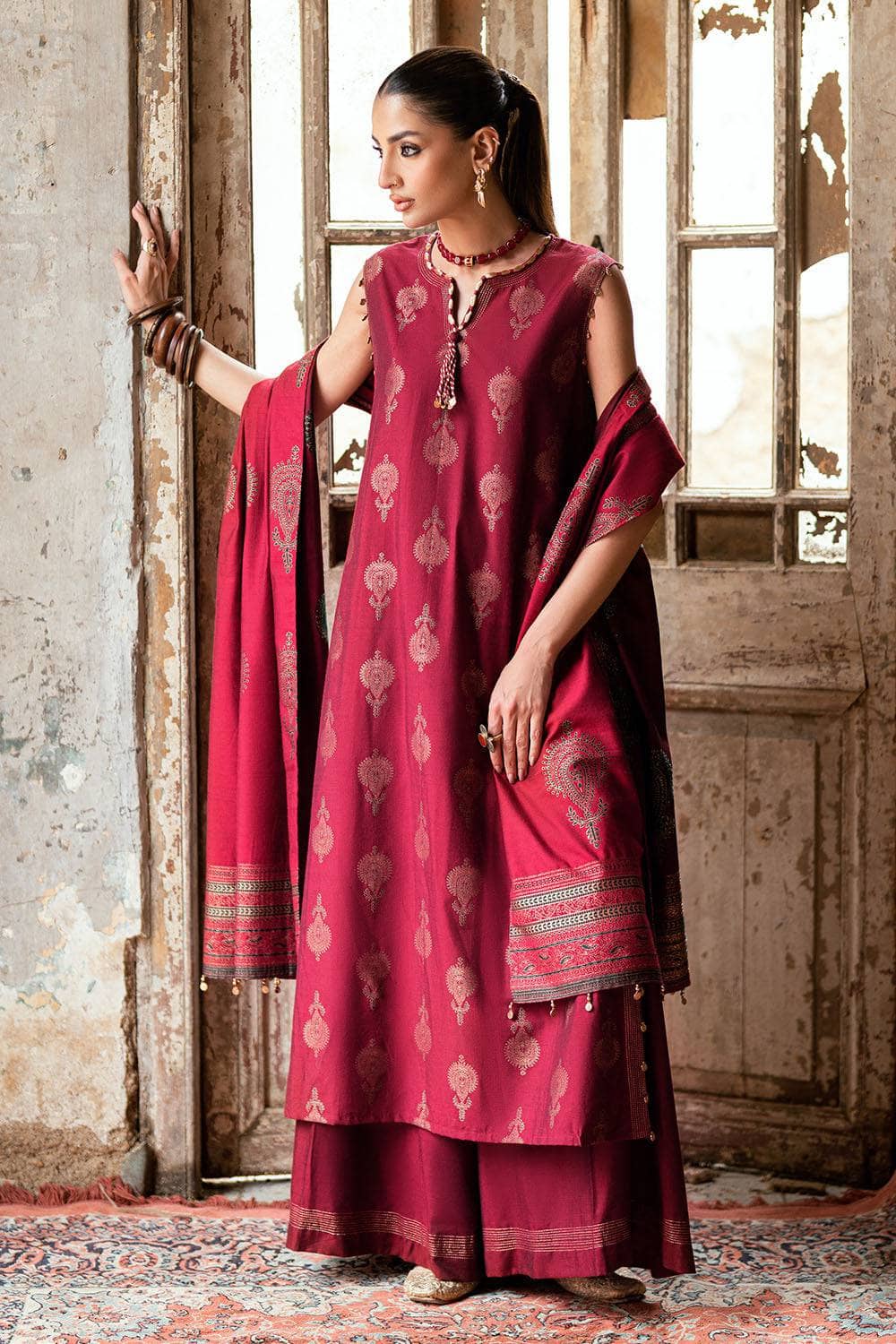 Gul Ahmed Luxe Winter/MJ52038/Jacquard Shawl