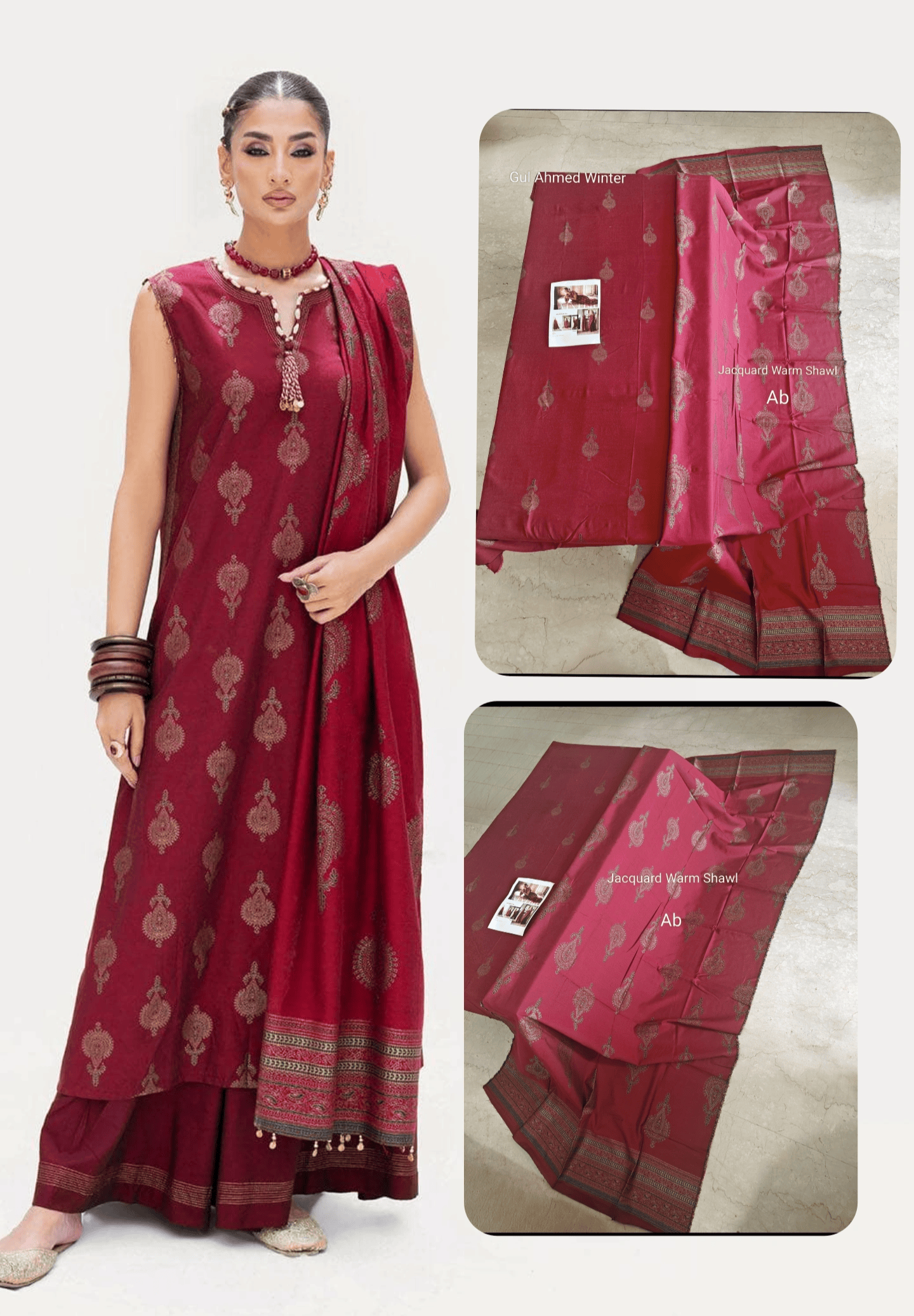 Gul Ahmed Winter Pakistani Suits Gul Ahmed Luxe Winter/MJ52038/Jacquard Shawl