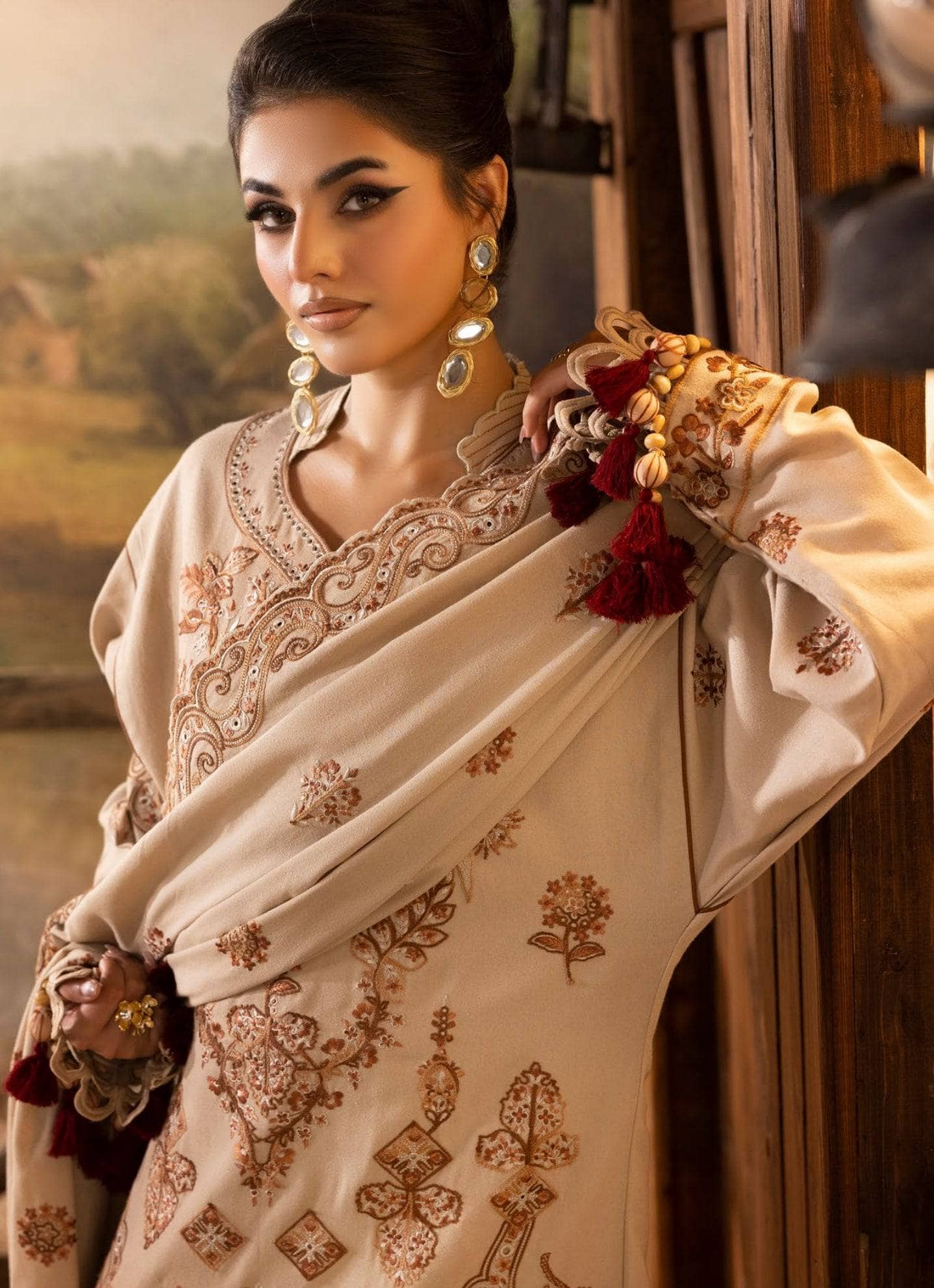 Gul Ahmed Rang E Khizam/K 52004/Embroideried Karandi