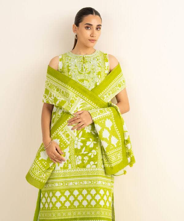 Sapphire Fall Winter 25/Embroidered Khaddar Suit/0U3PEDY25V89