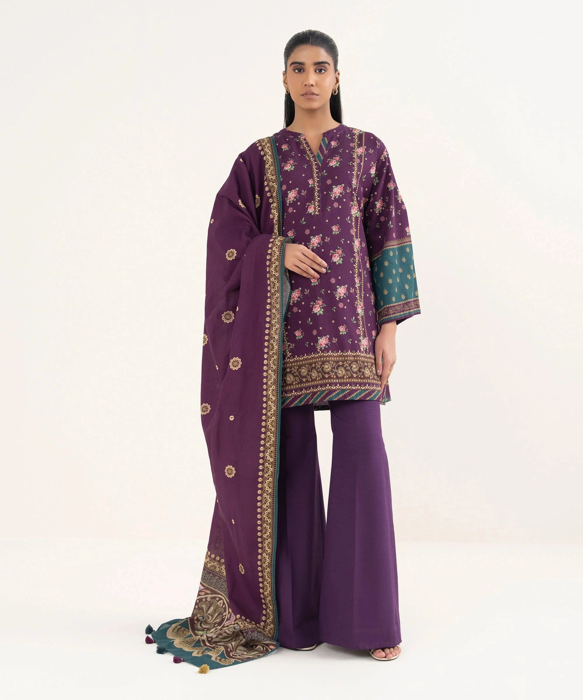 Sapphire Fall Winter 25/Printed Light Khaddar Suit/00U3PDY25V82