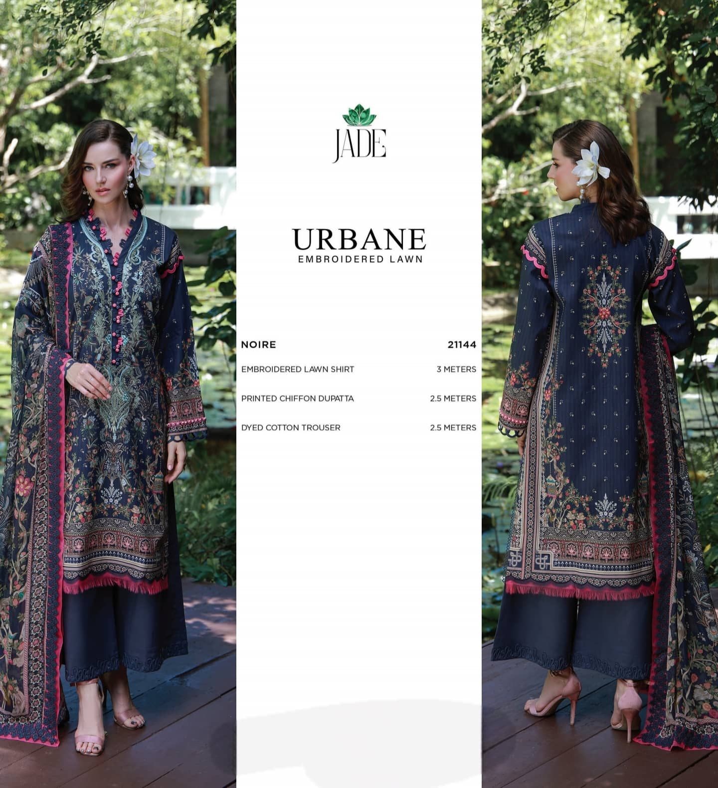 Jade Urbane Embroideried Lawn 26/Noire