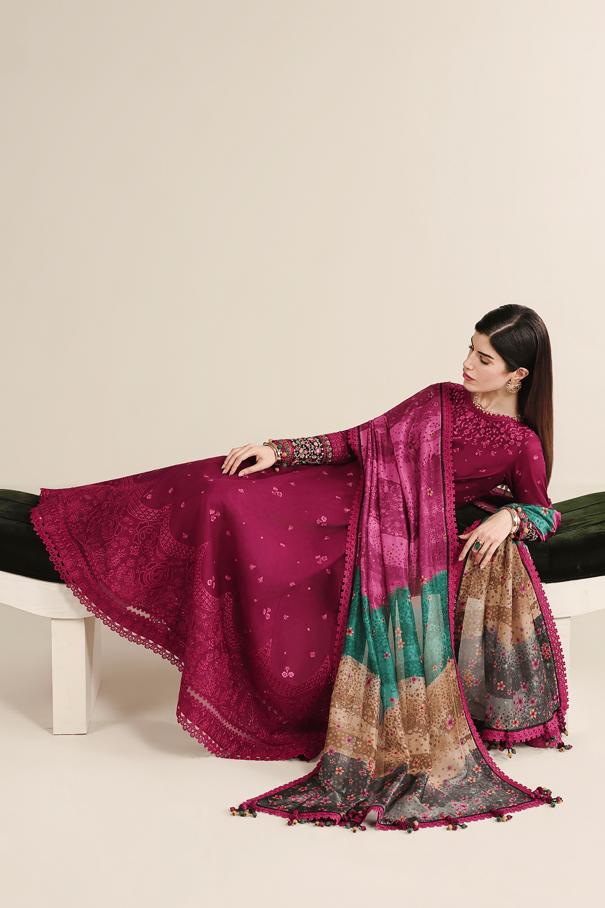 Jazmin Iris Lawn 26/D 02/Silk Dupatta