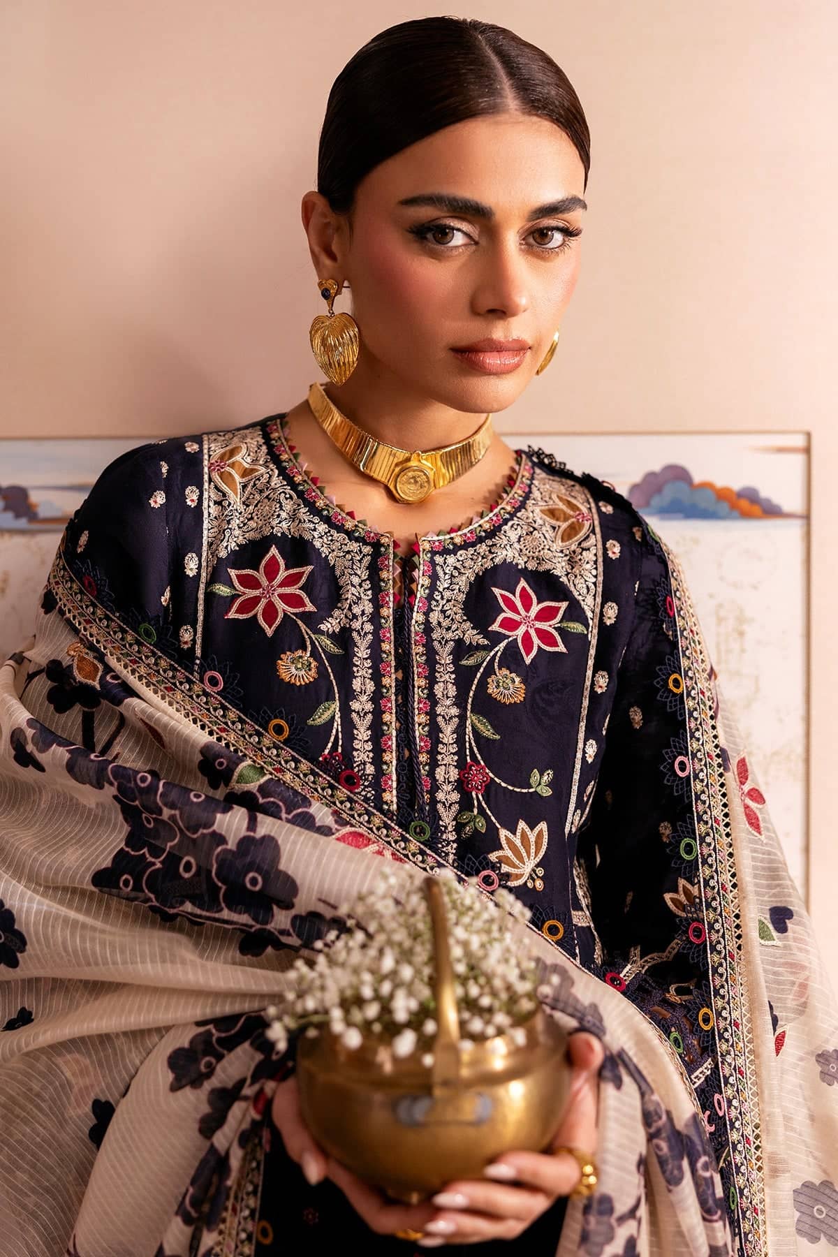 Jazmin Shahkaar Lawn/SL26-D07/Embroideried Dupatta