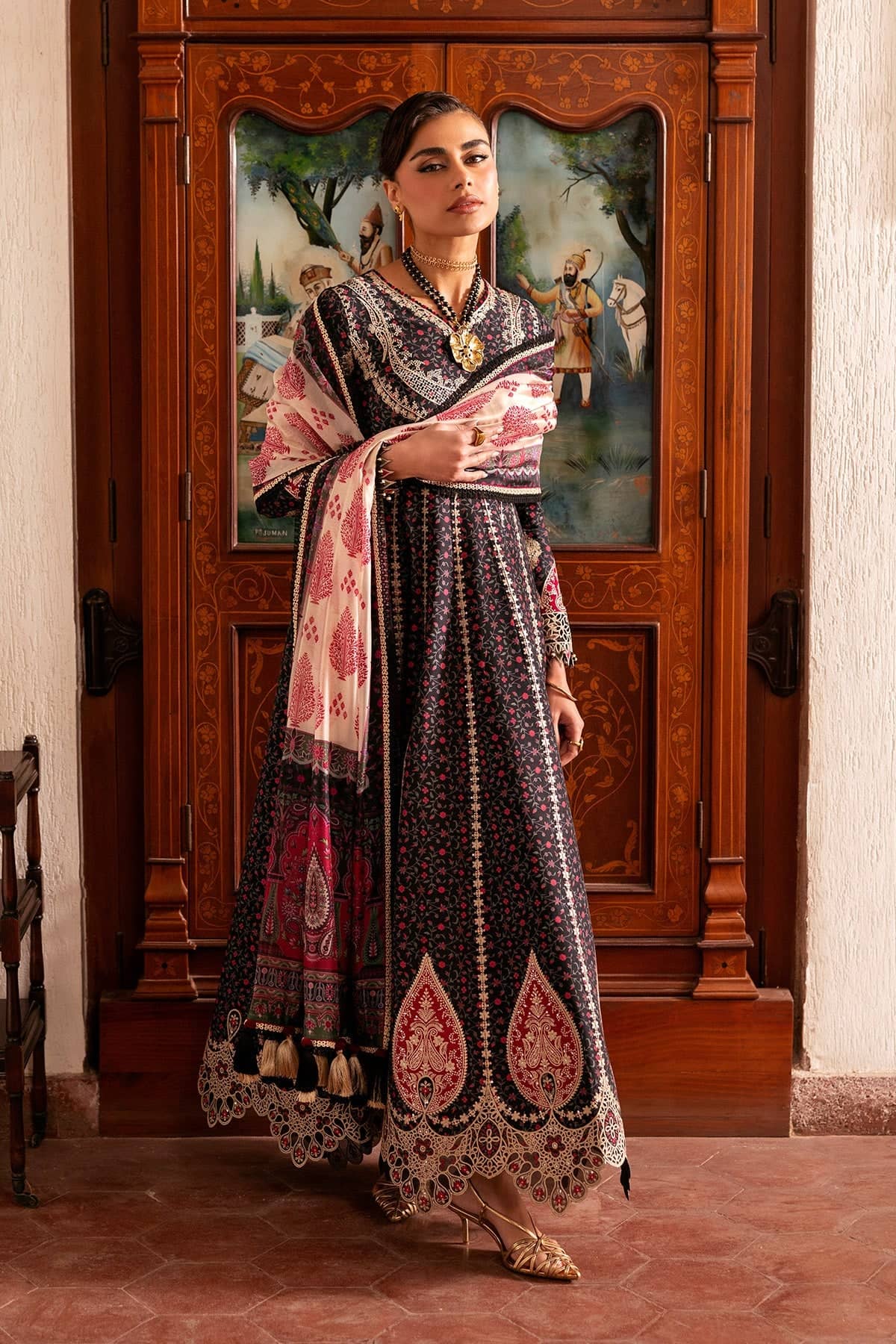 Jazmin Shahkaar Lawn/SL26-D09/Tissue Silk Dupatta