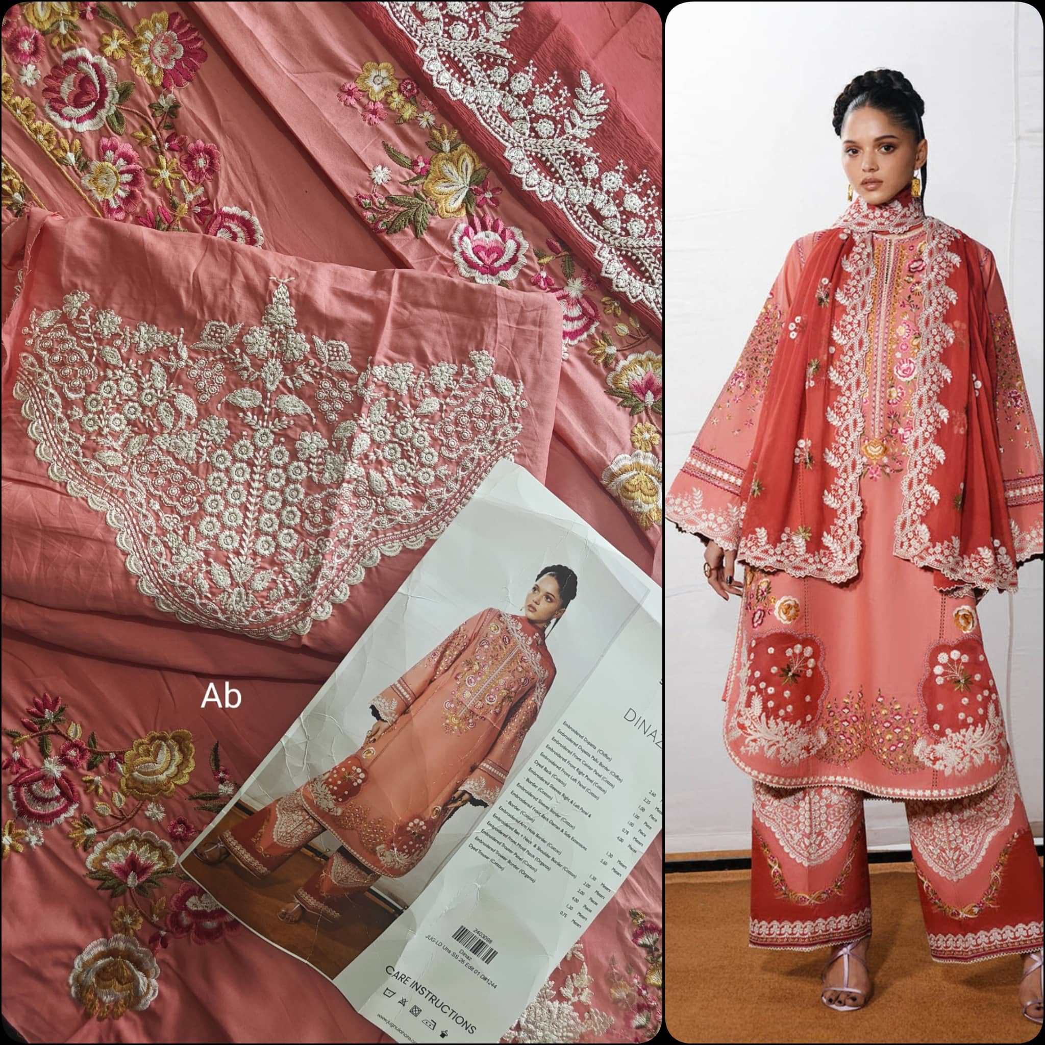 Hot🔥Seller‼️Open Pic/Jugnu Lahore Lawn/Dinaz/Pink