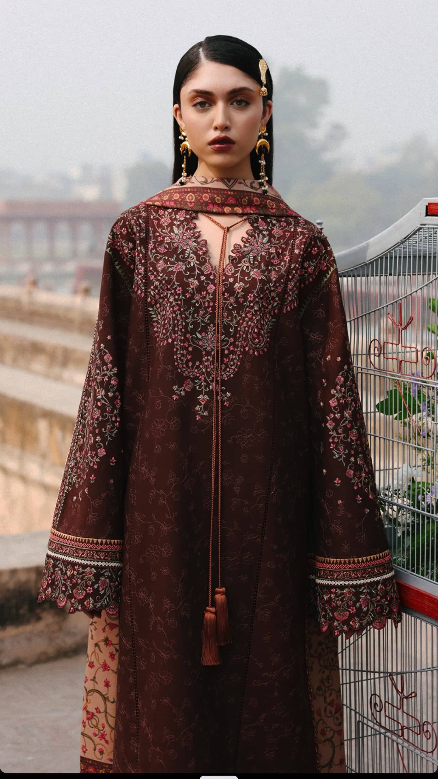 Jugnu Lahore winter Collection Jugnu Lahore/Khaddar/Sena/Deep Brown