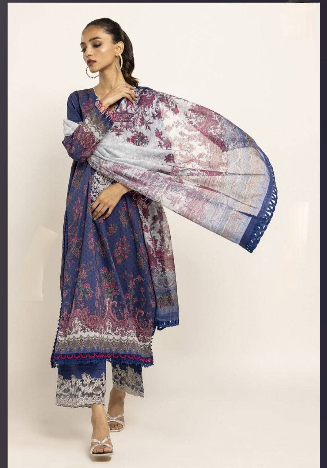 Khaadi Luxury Lawn Collection Khaadi Lawn 24/BCS230908/Shirt Dupatta Bottom Set