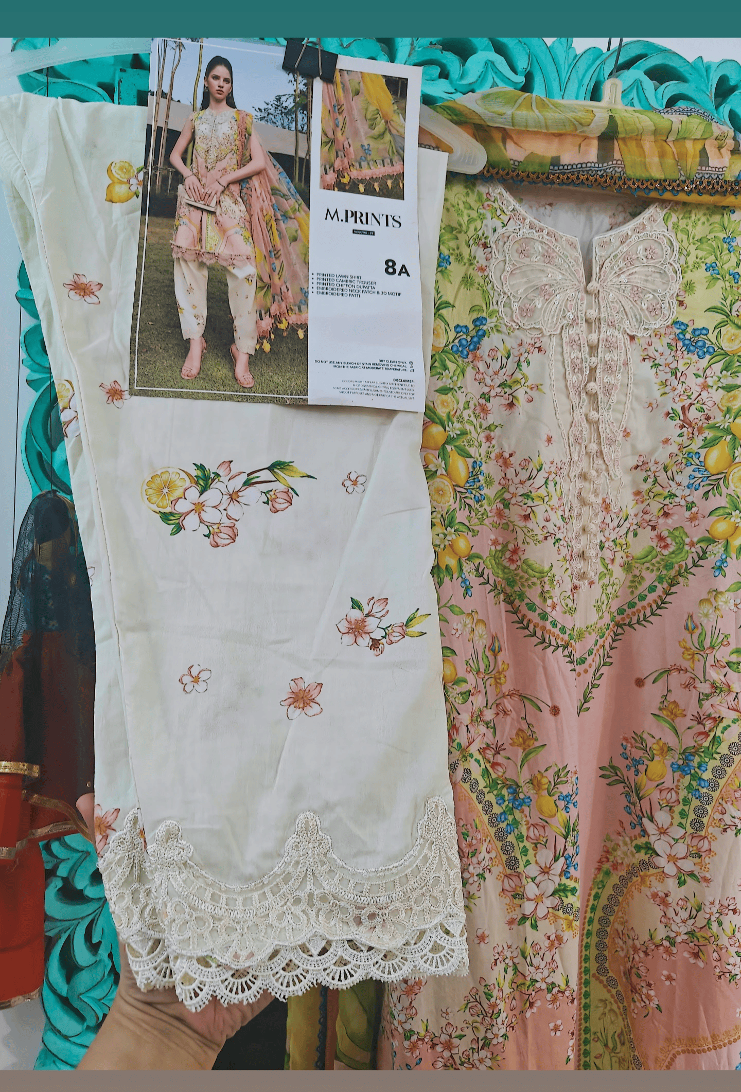 Ready To Wear/Stitched Maria B M Prints 26/Size L/8A/Lemon Yellow