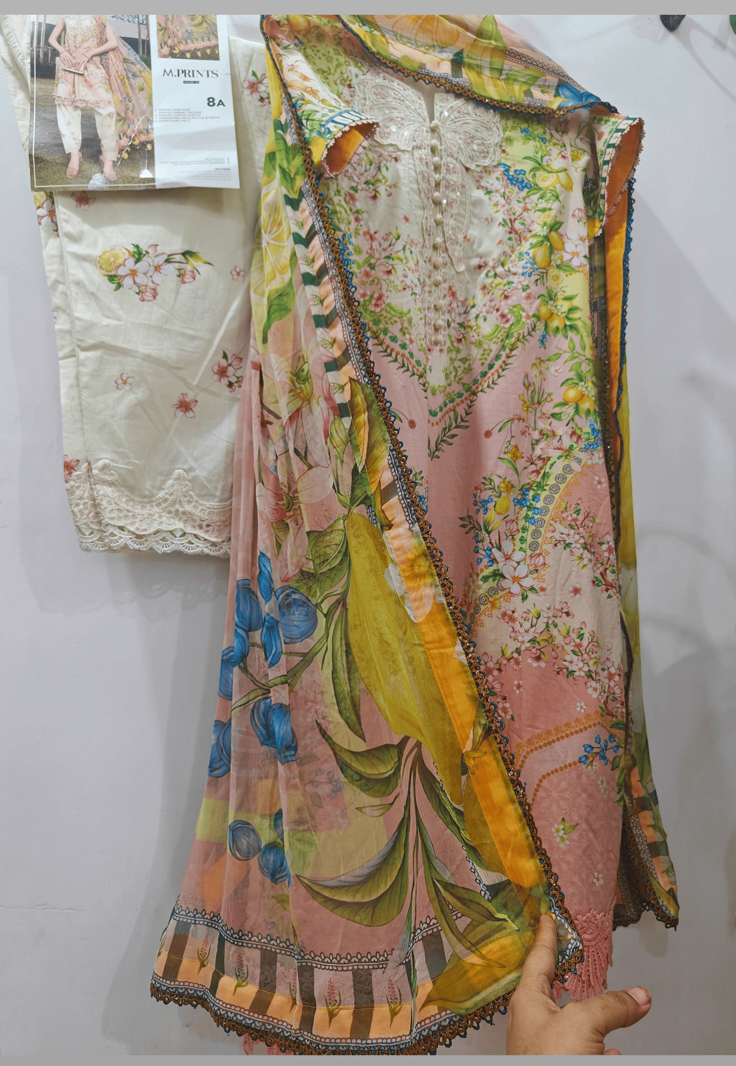 Ready To Wear/Stitched Maria B M Prints 26/Size L/8A/Lemon Yellow