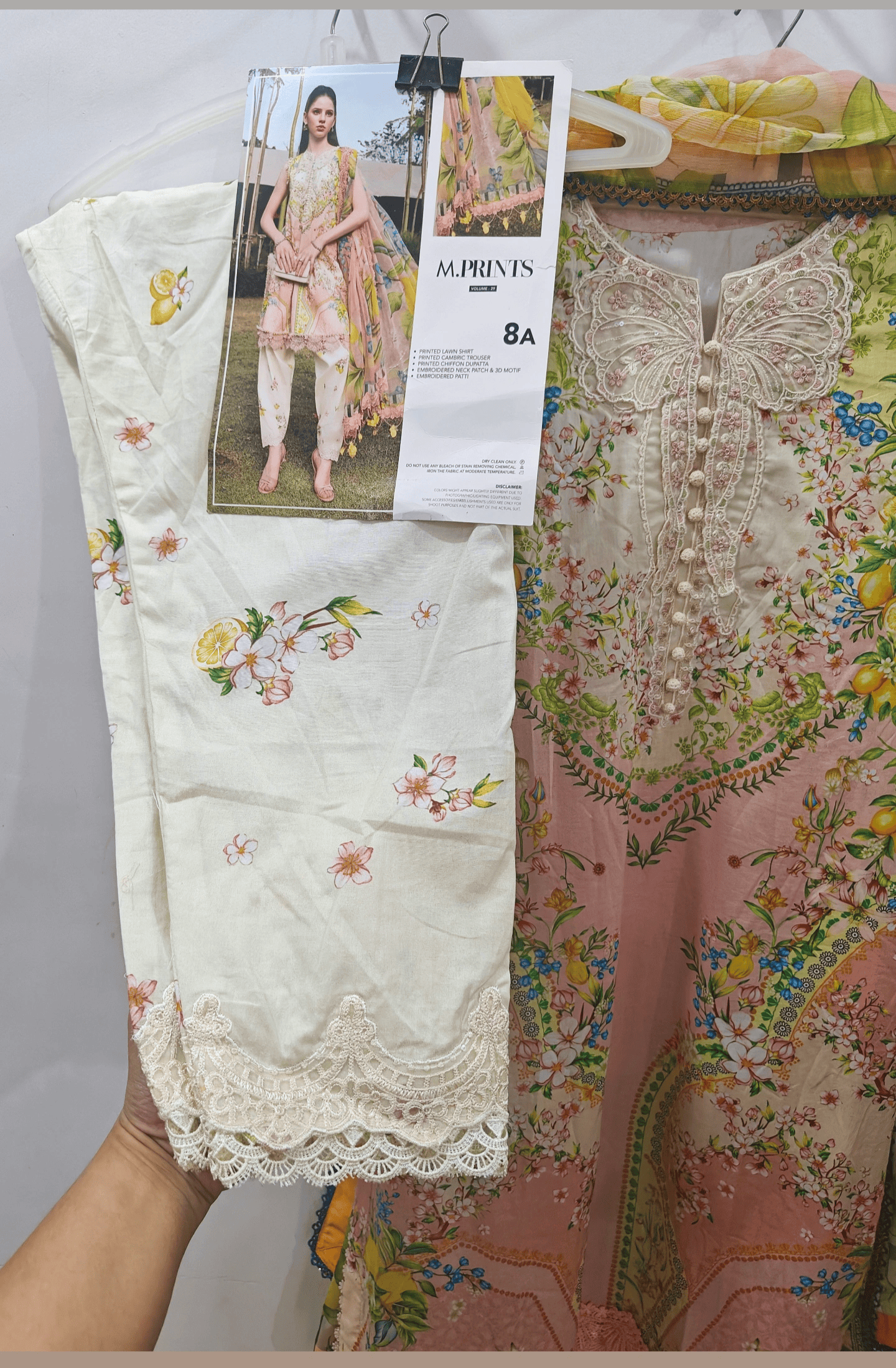 Ready To Wear/Stitched Maria B M Prints 26/Size L/8A/Lemon Yellow