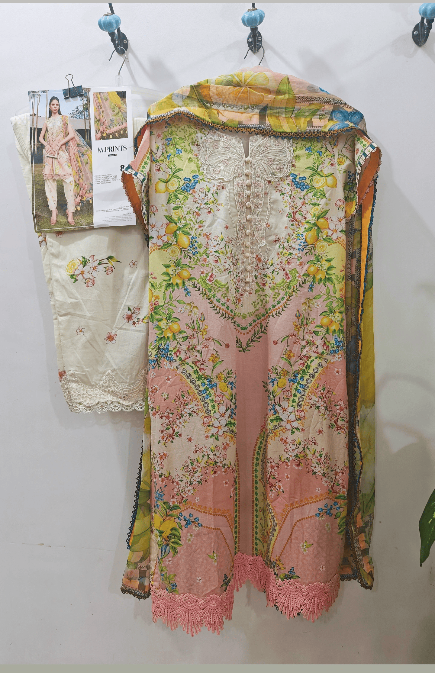Ready To Wear/Stitched Maria B M Prints 26/Size L/8A/Lemon Yellow