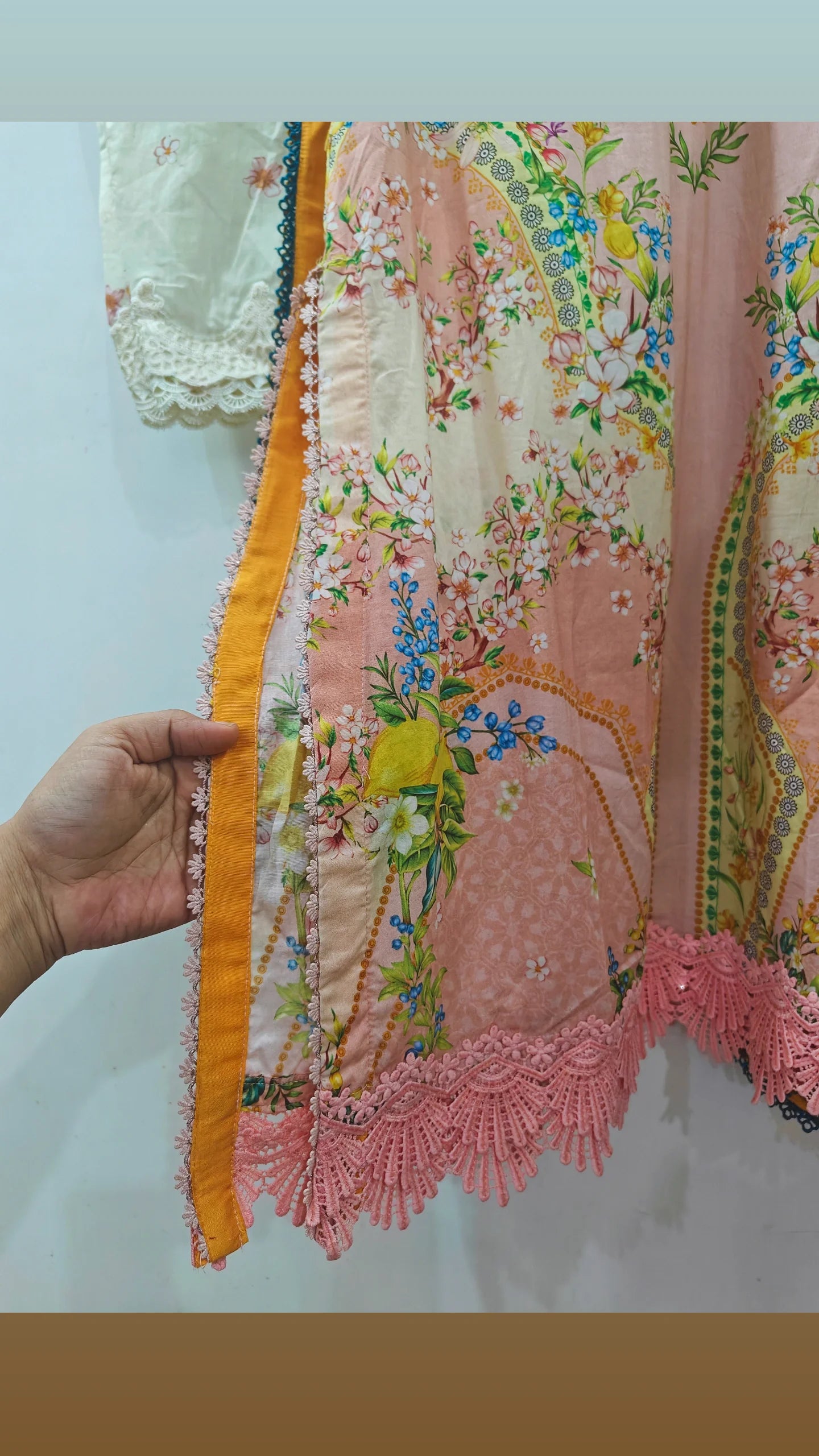 Ready To Wear/Stitched Maria B M Prints 26/Size L/8A/Lemon Yellow