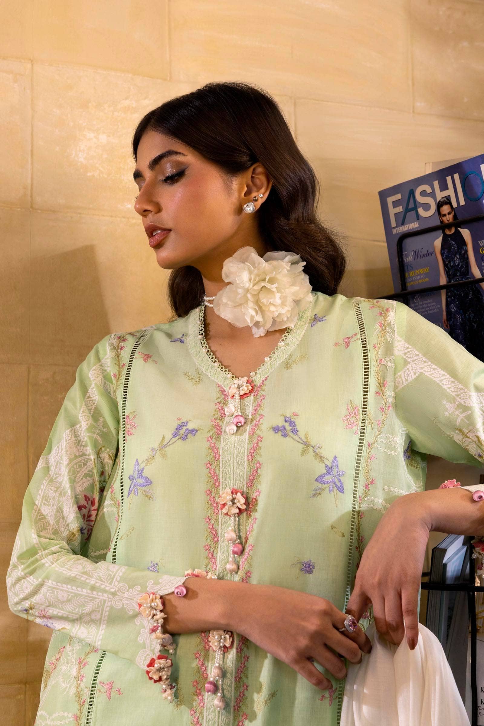 Restocked/Sana Safinaz Muzlin Lawn 25/Vol 1/6A/Light Green