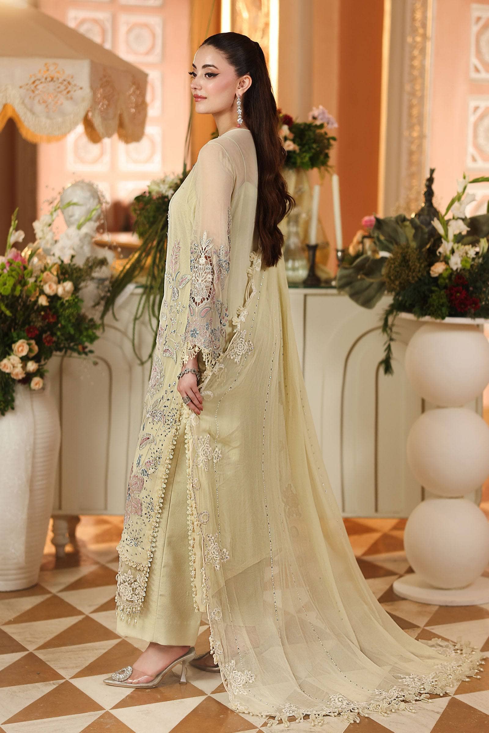Hot🔥Seller/Maria B Chiffon/ Royal Tea Affair/06/Pastel Sunshine/Lime Yellow