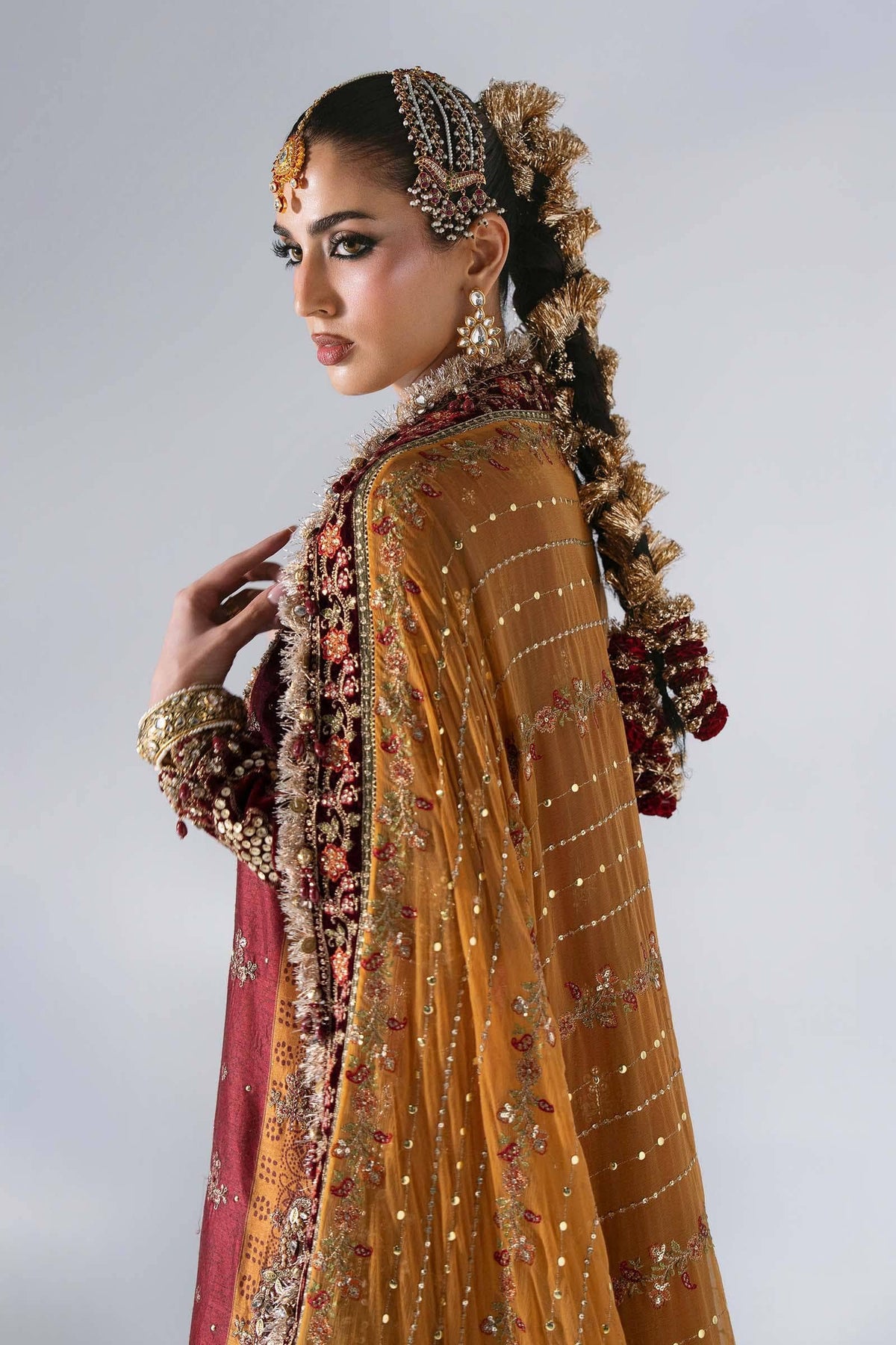 Hot🔥Seller/Maria B Mbroidered/BD-3104-Maroon Crimson-Rust & Maroon