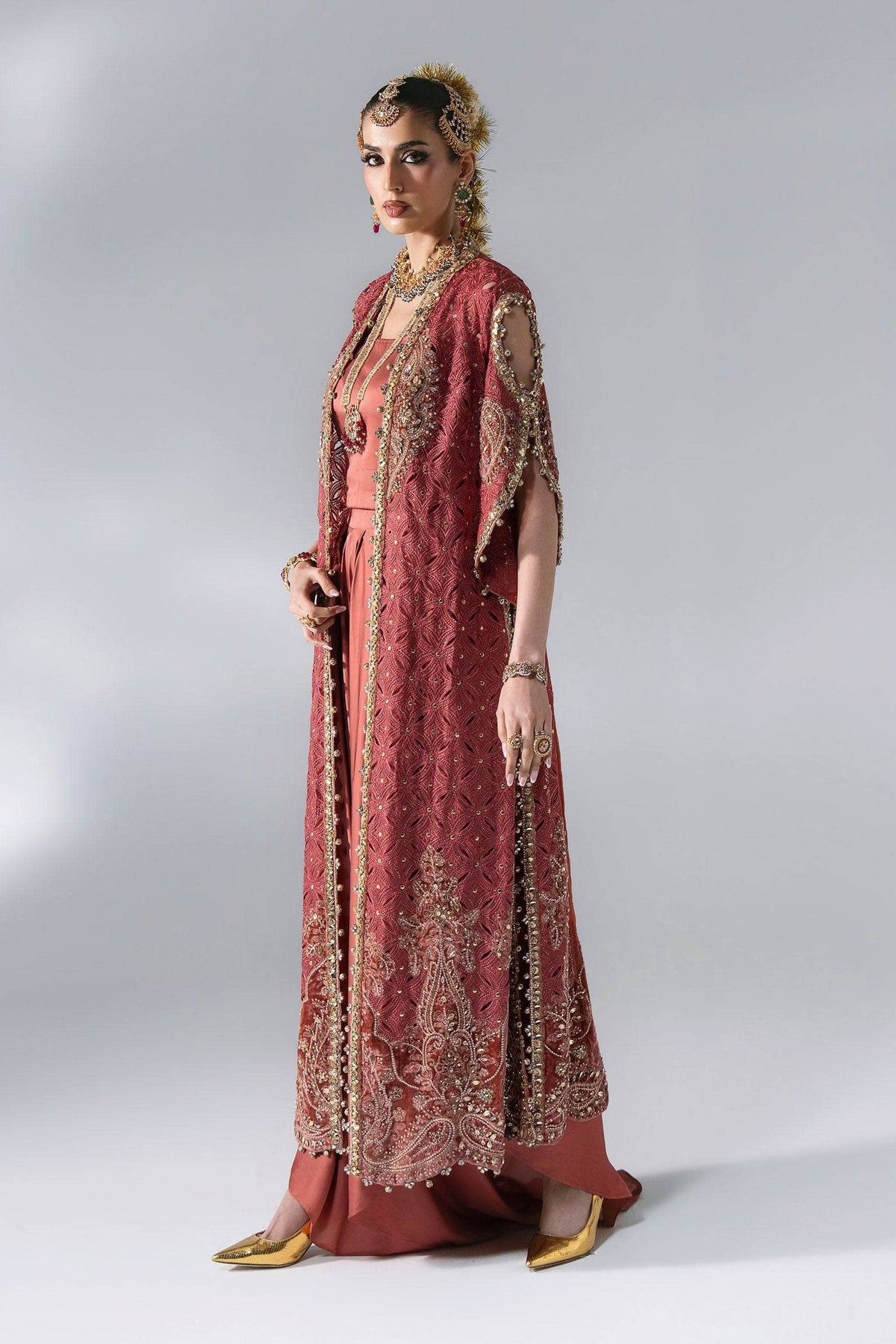 Hot🔥Seller/Maria B Mbroidered/BD-3108-Deep Salmon Pink-Dalmon Pink
