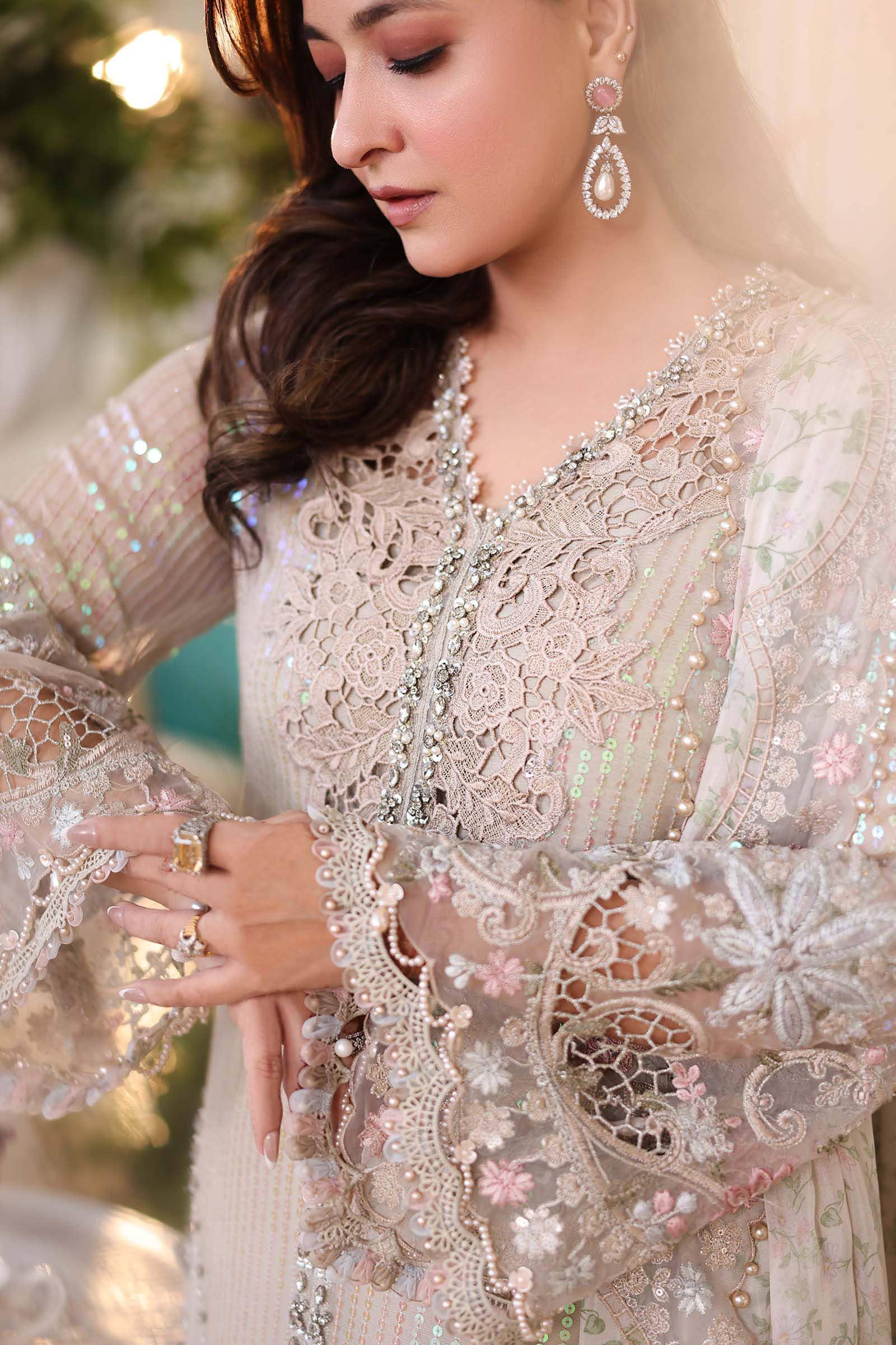 Hot🔥Seller/Maria B Chiffon 26/D-07/Ivory Beige