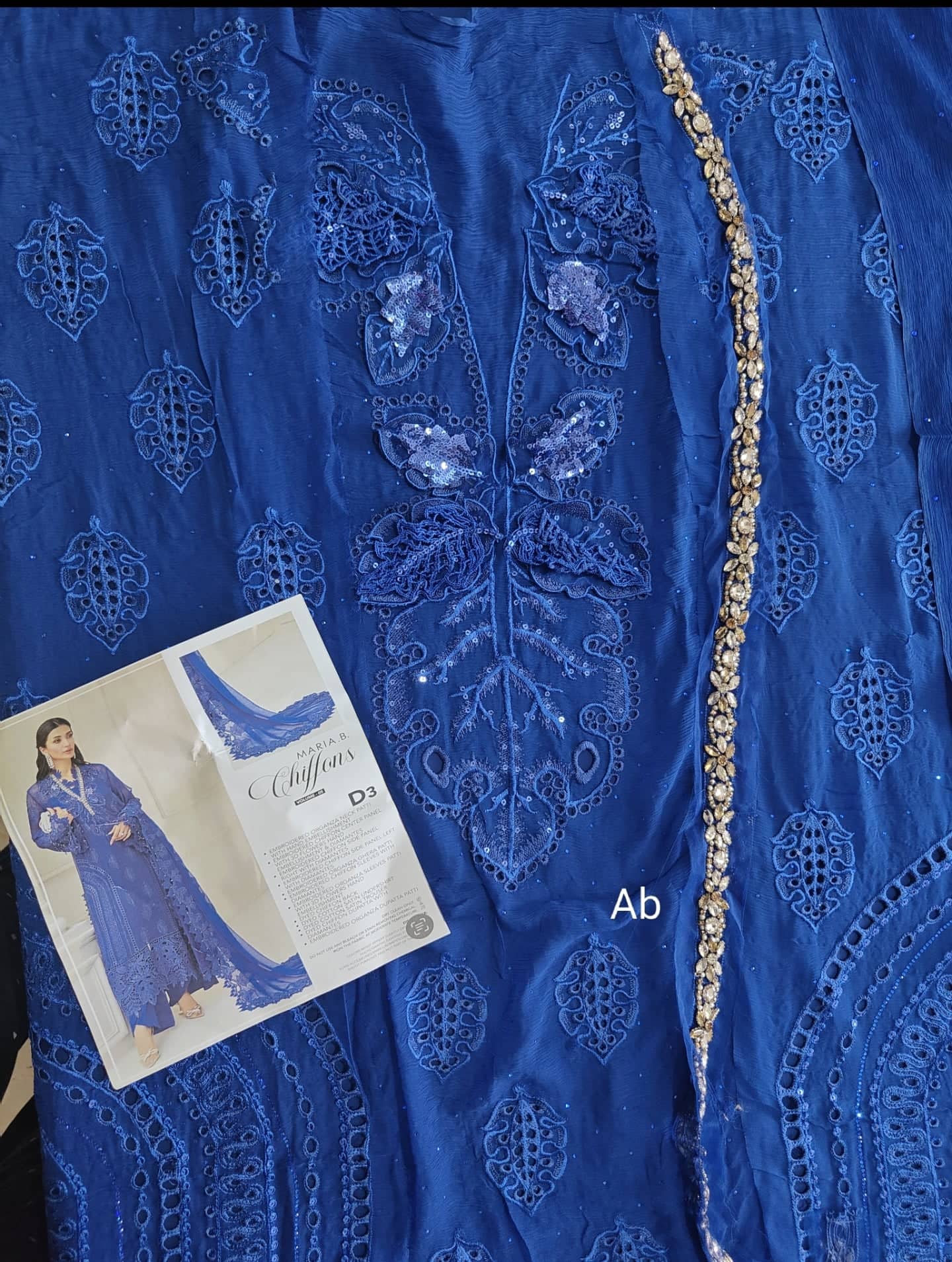 Maria B Chiffon open pics Open Pic/Maria B Chiffon 25/MPC-25-103/Royal Blue