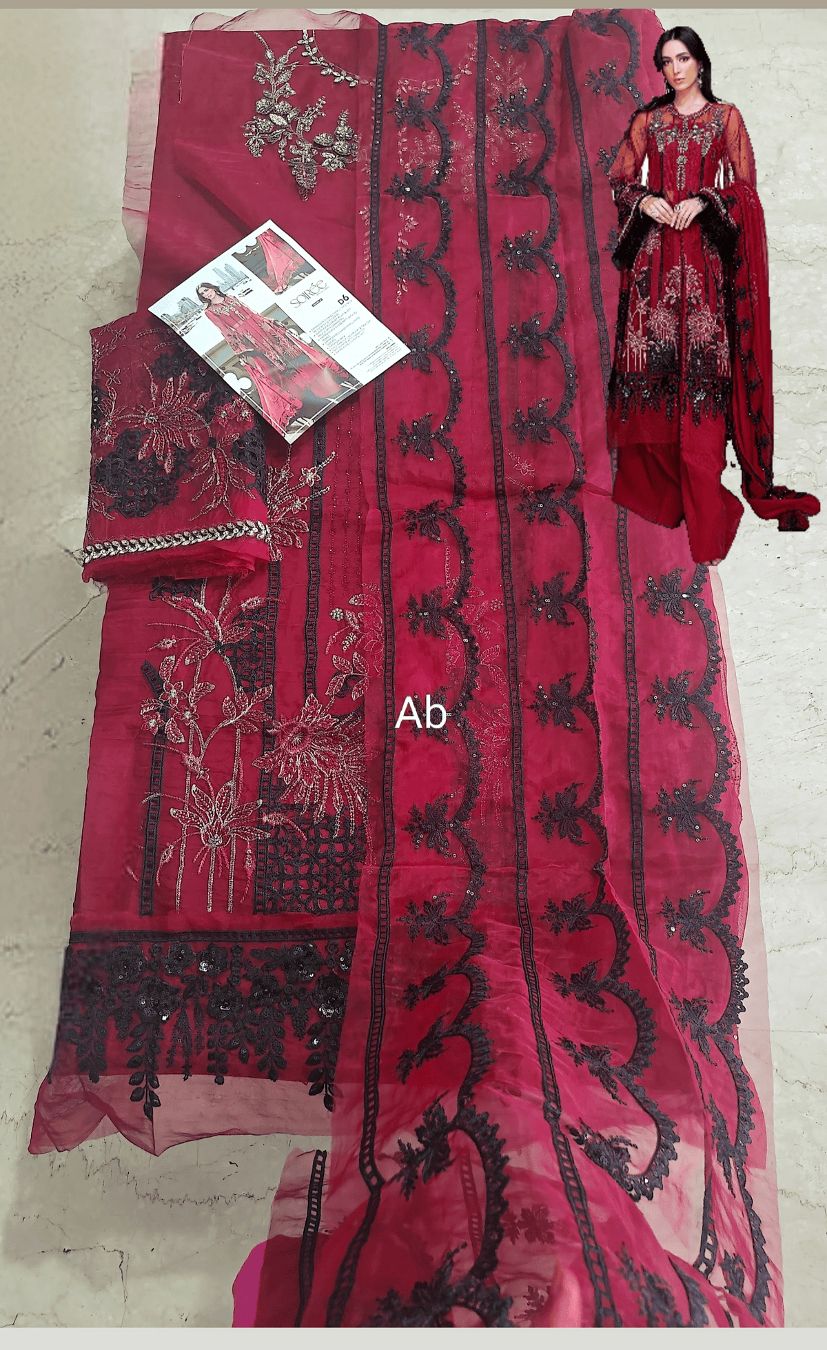 Sale‼️Open Pic/Maria B Soiree Luxury Formals/D6/Red