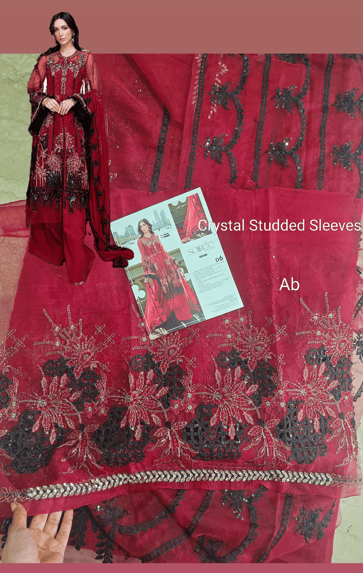 Sale‼️Open Pic/Maria B Soiree Luxury Formals/D6/Red