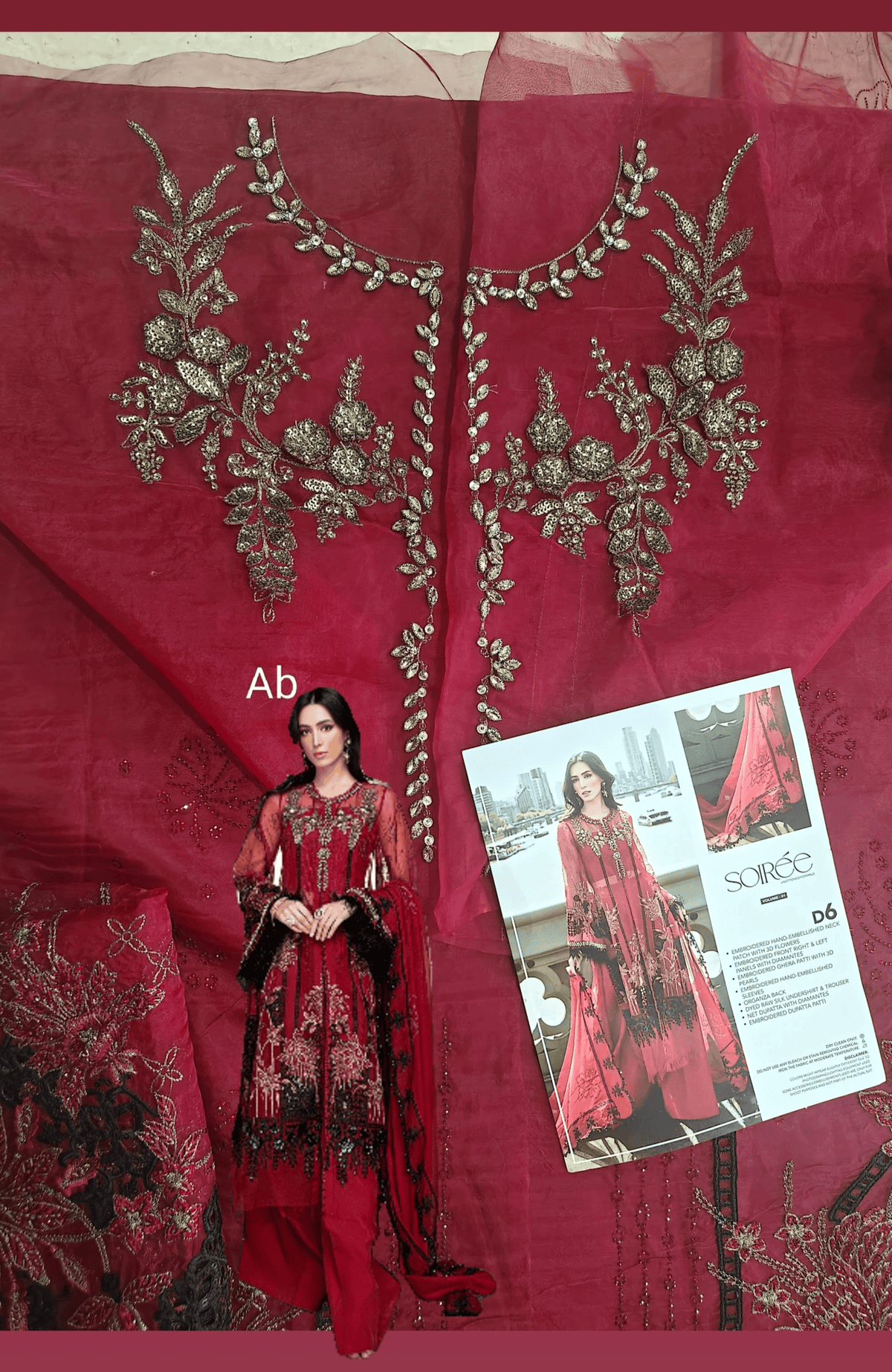 Sale‼️Open Pic/Maria B Soiree Luxury Formals/D6/Red