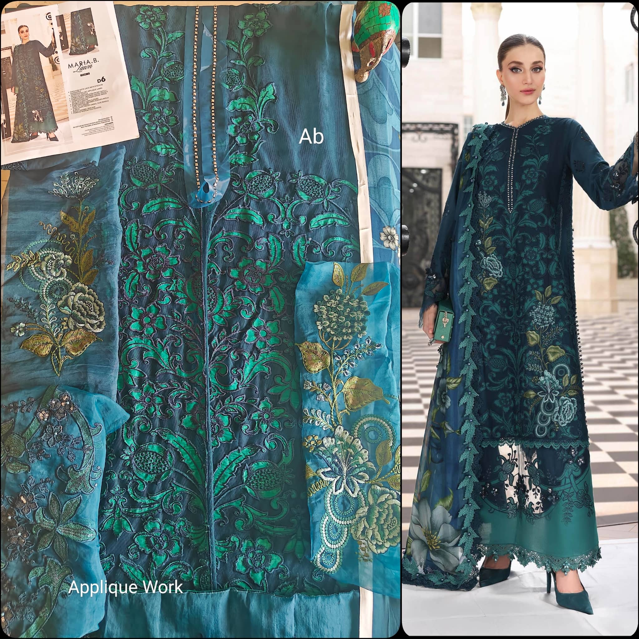 Open Open Pic/Sale‼️Maria B Eid Lawn 26/Vol 2/D-06/Sea Green
