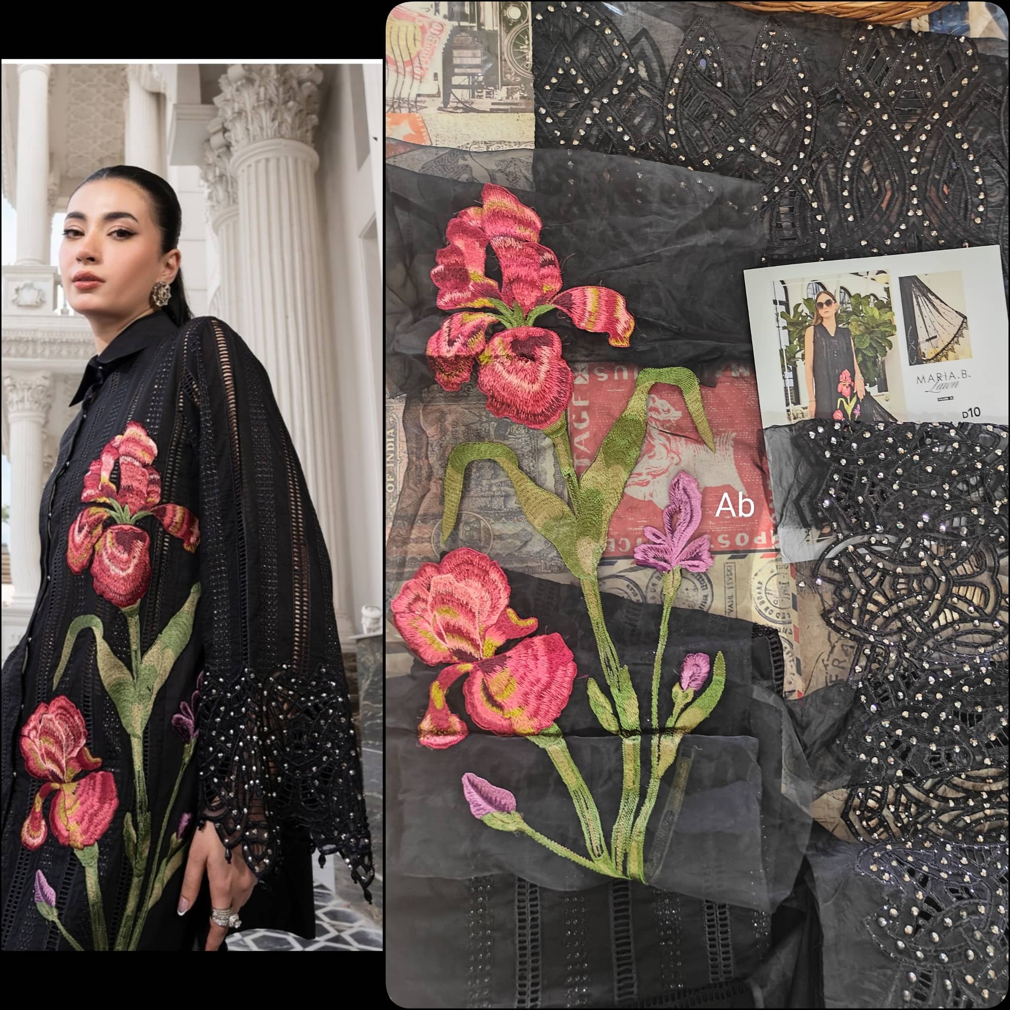 Open Pic/Sale‼️Maria B Eid Lawn 26/Vol 2/D-10/Black