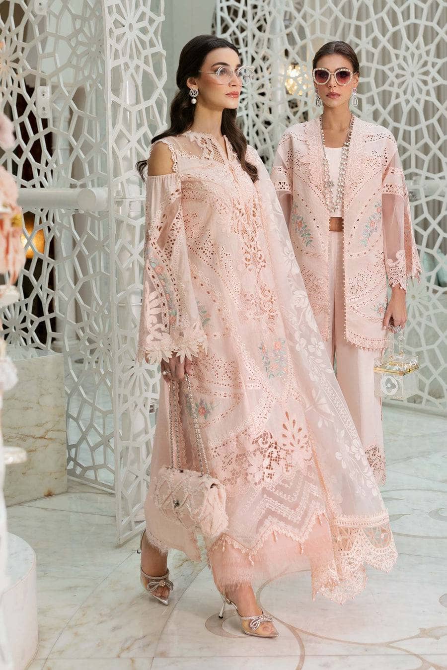 Maria B Lawn Pakistani Suit Restocked/Maria B Luxury Lawn 25/13 A/Peach