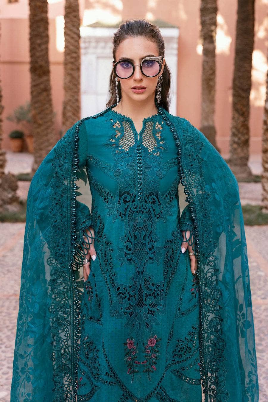 Maria B Lawn Pakistani Suit Restocked/Maria B Luxury Lawn 25/13B/Teal