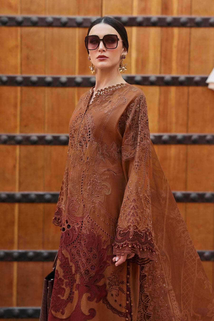 Maria B Lawn Pakistani Suit Restocked/Maria B Luxury Lawn 25/1B/Rust