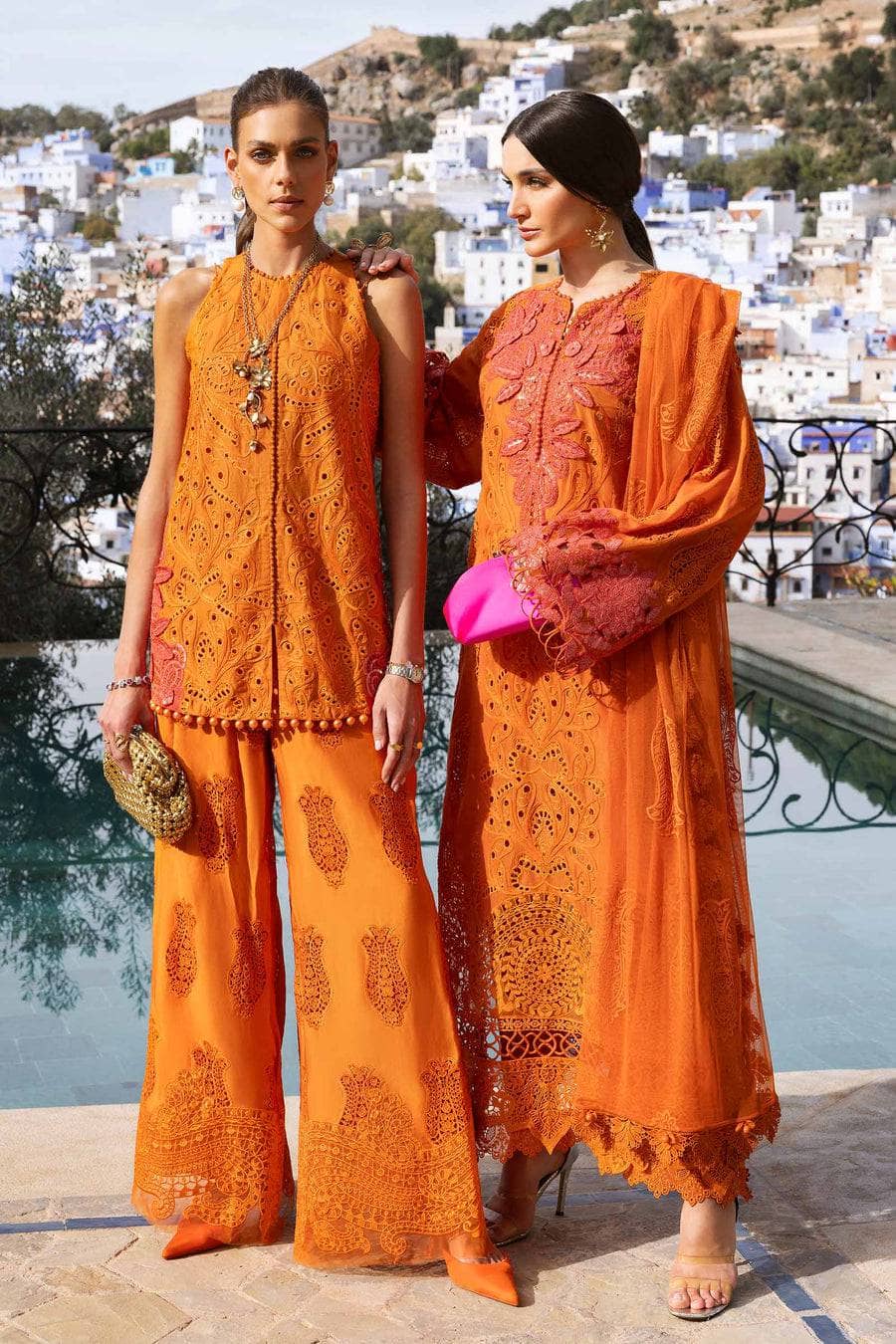 Maria B Lawn Pakistani Suit Restocked/Maria B Luxury Lawn 25/5B/Orange