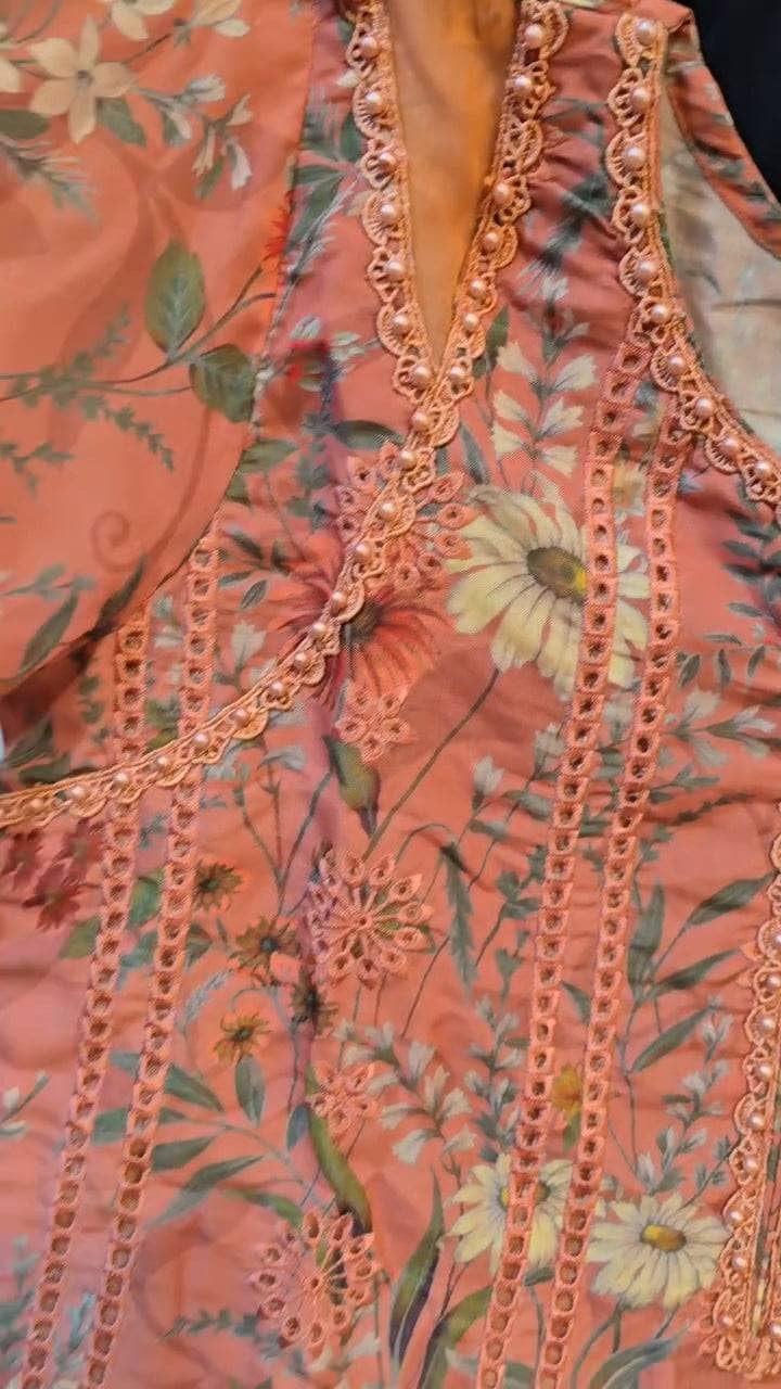 Stitched Look of Unstitched Maria B M Prints 25/8A/Size - XL L M S