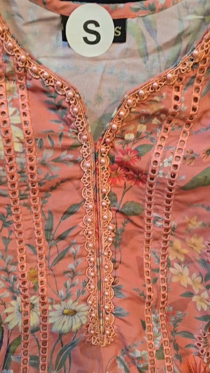 Stitched Look of Unstitched Maria B M Prints 25/8A/Size - XL L M S