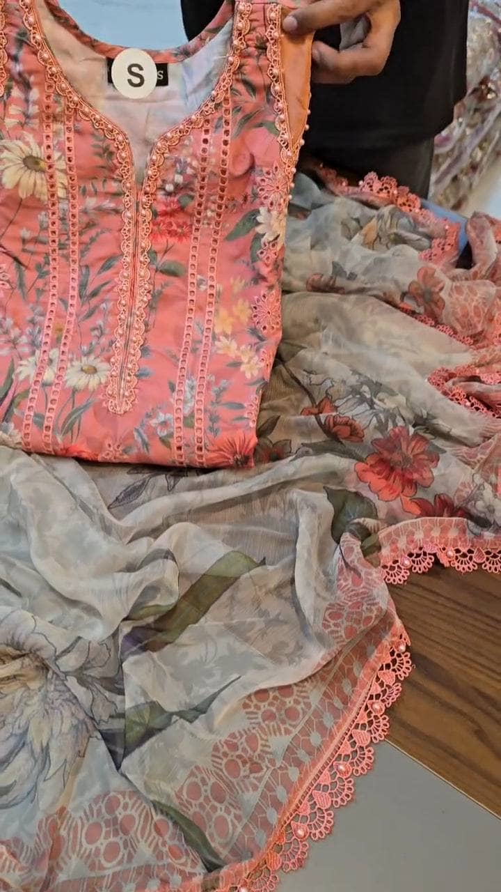 Stitched Look of Unstitched Maria B M Prints 25/8A/Size - XL L M S