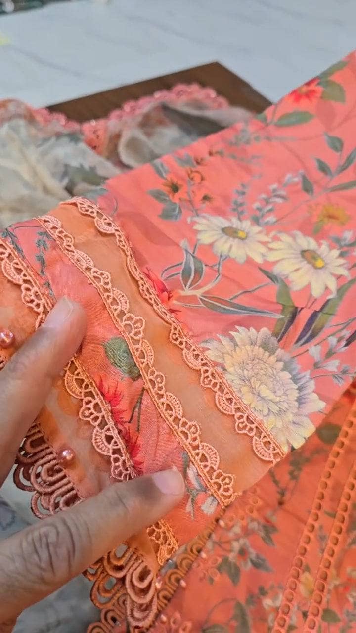 Stitched Look of Unstitched Maria B M Prints 25/8A/Size - XL L M S