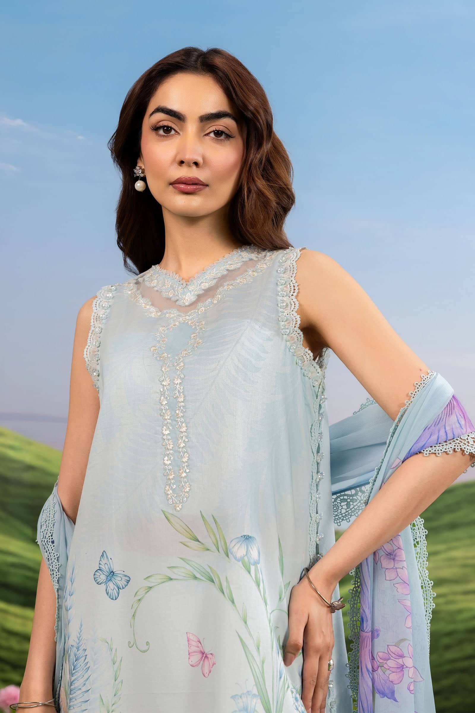 Maria B M Basics Dreamscape/10A/Sky Blue