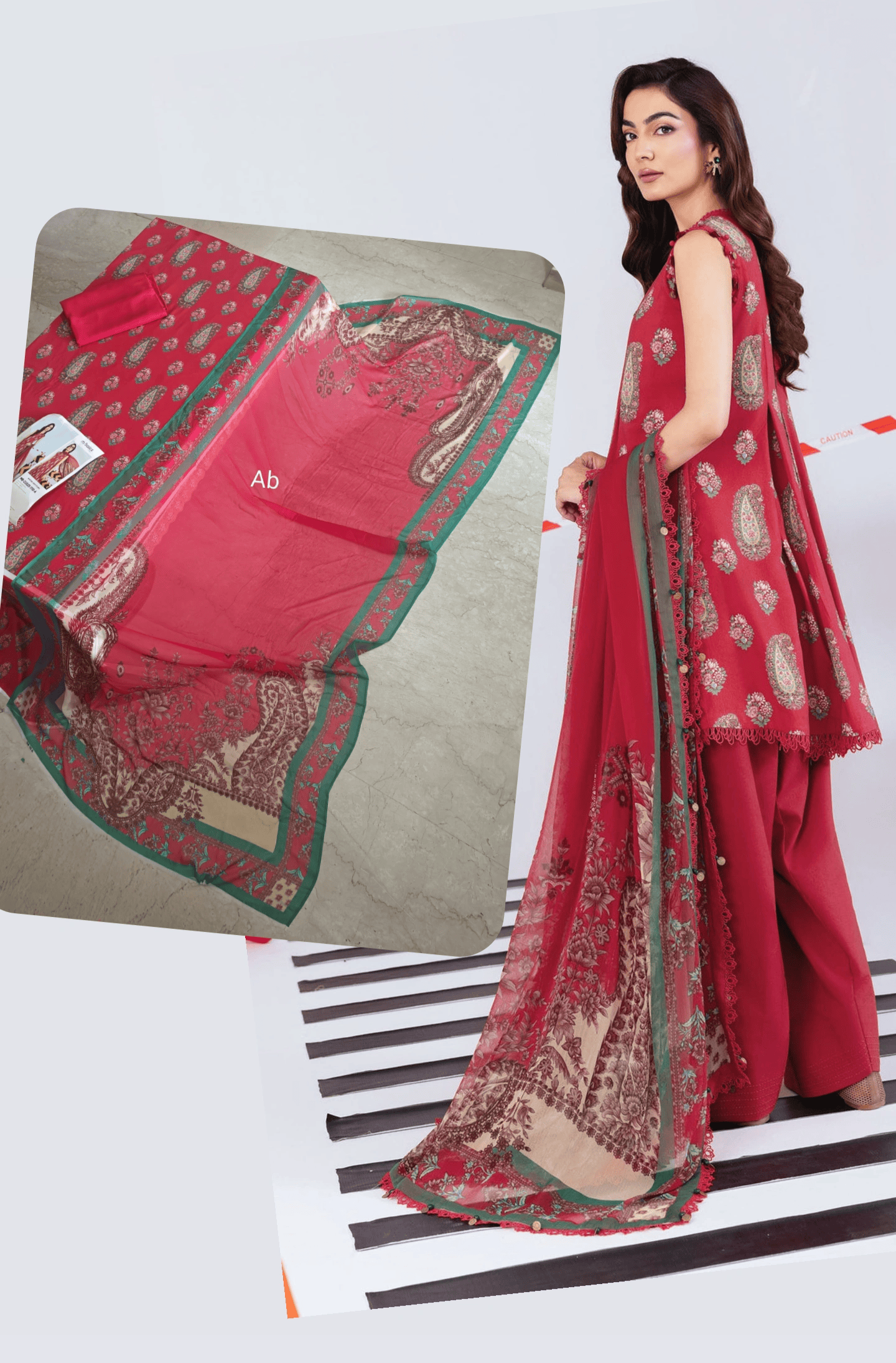 Maria B M Basics open pics Open Pic/Maria B M Basics/Vol 2/Linen/Red/10 A