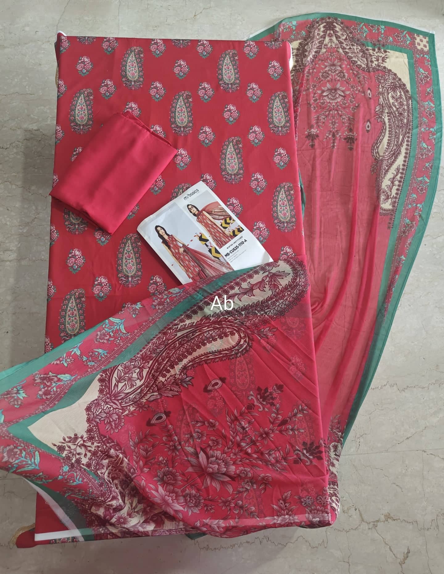 Maria B M Basics open pics Open Pic/Maria B M Basics/Vol 2/Linen/Red/10 A