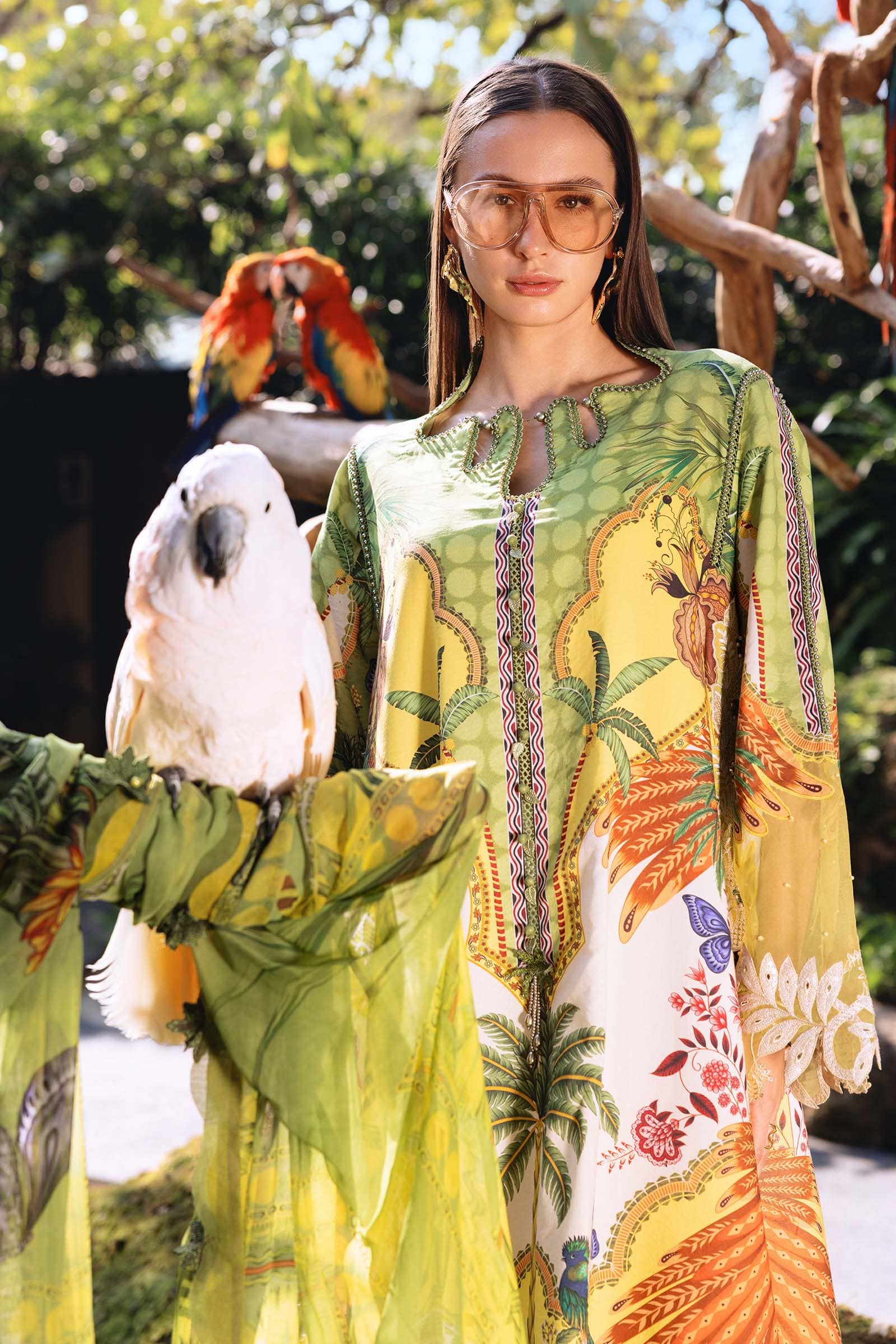 Maria B M Prints 26/Safari Scape/5 B/Yellow/Chiffon Dupatta