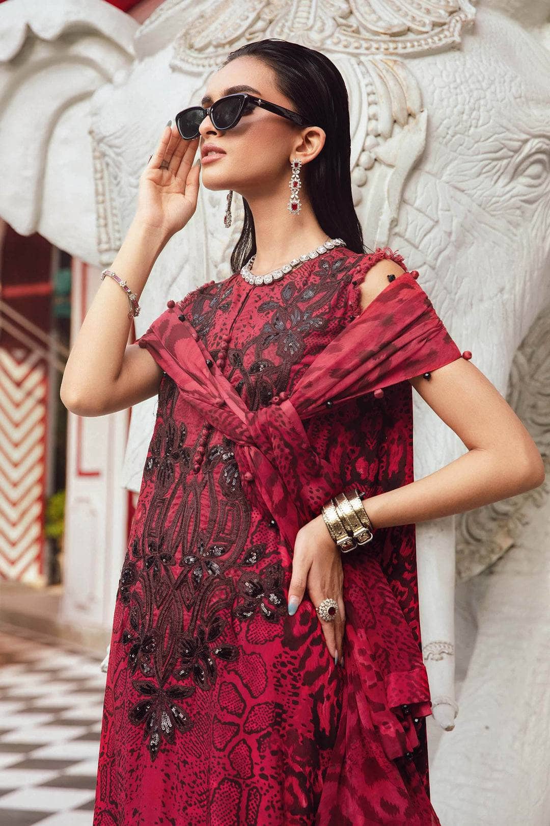 Restocked/Maria B M Prints 25/Fall Edit/2A/Red & Black