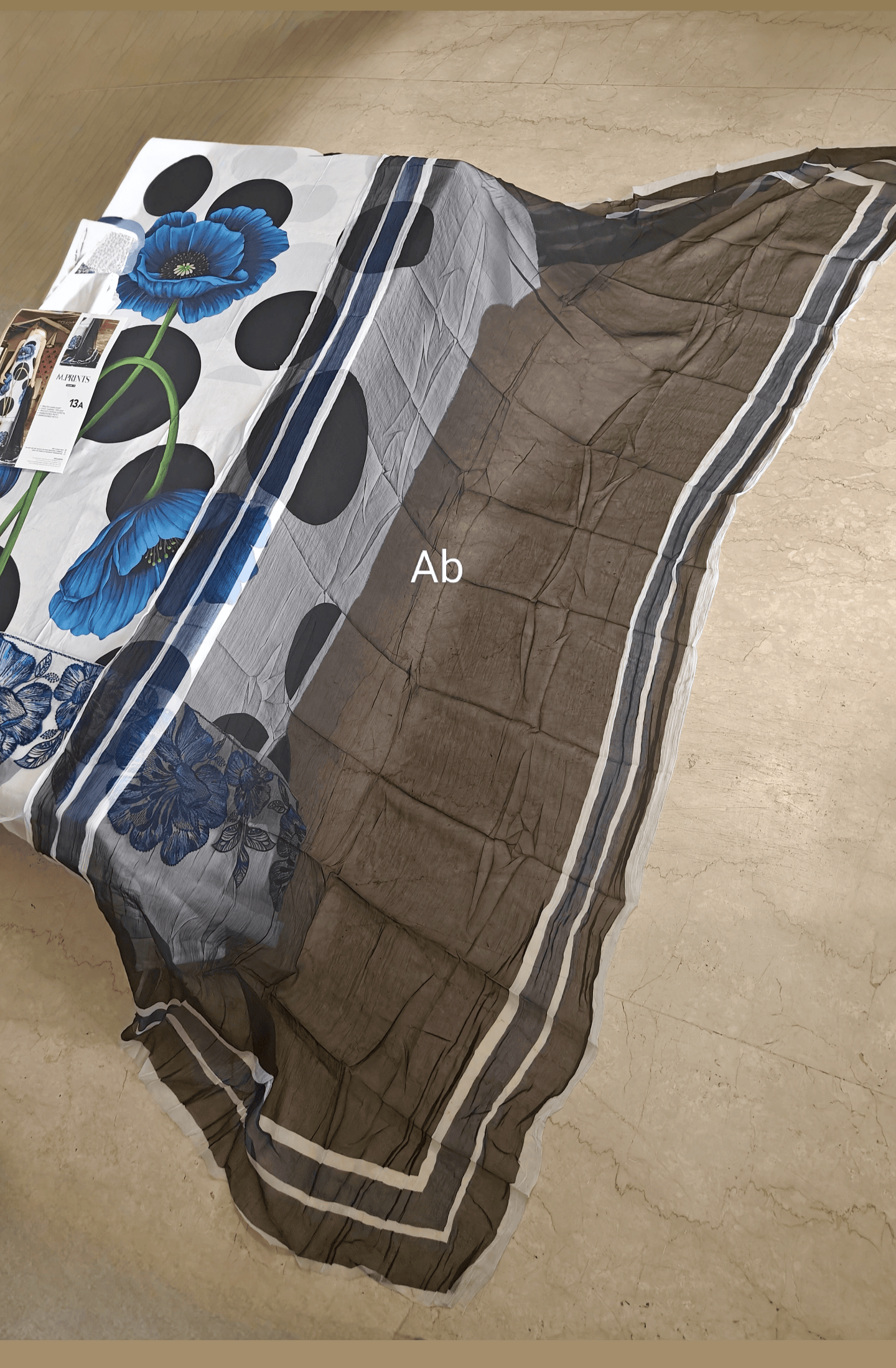 Open Pic/Maria B M Prints 26/Safari Scape/13A/White/Chiffon Dupatta