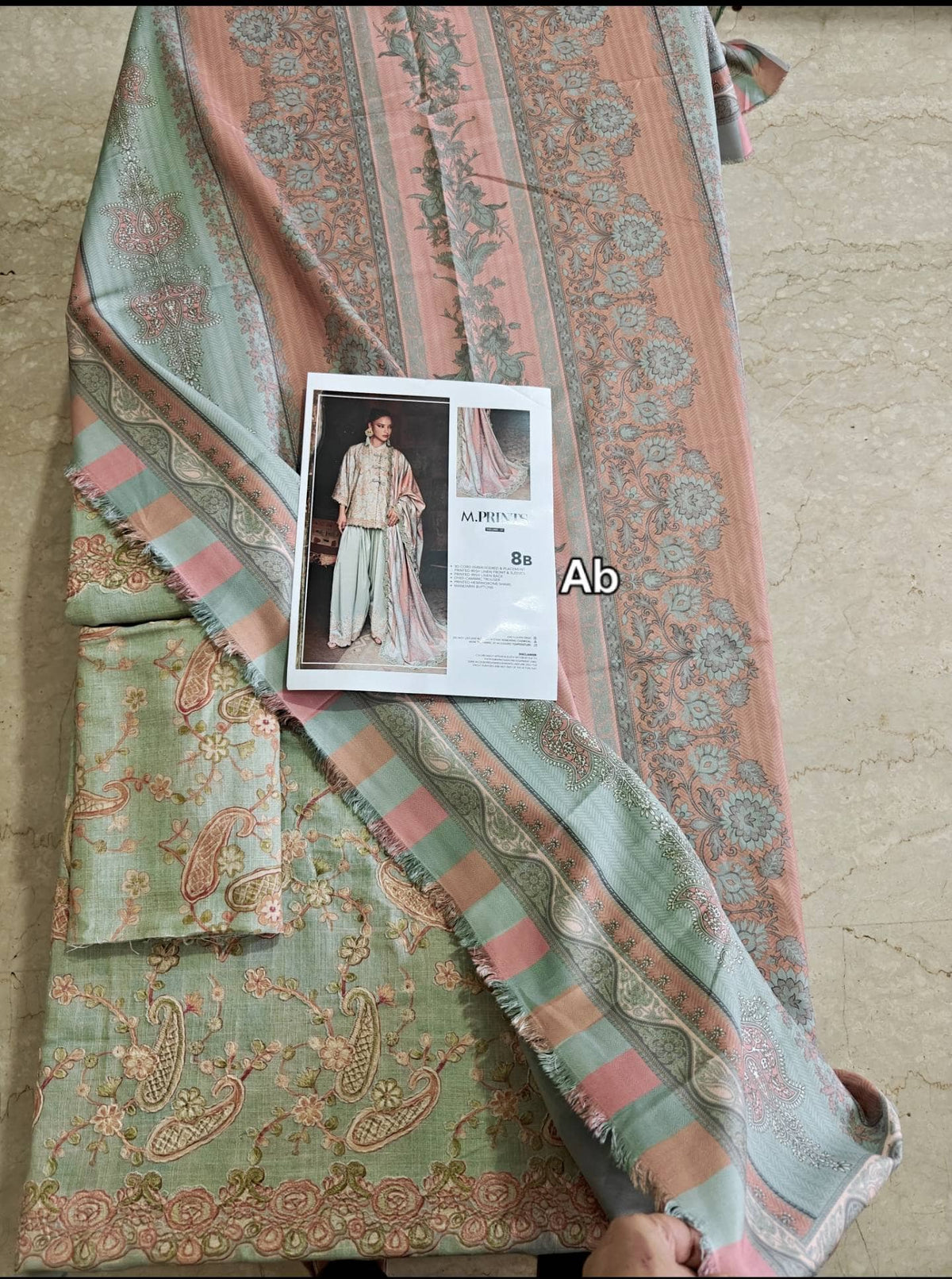 Open Pic/Maria B M Prints/Fall Edit 26/8 B/Irish Linen Suit/Sea Green/Shawl