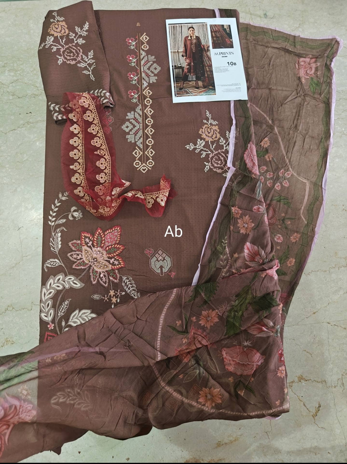 Open Pic/Maria B M Prints/Fall Edit 26/Dobby Linen Suit/Light Brown