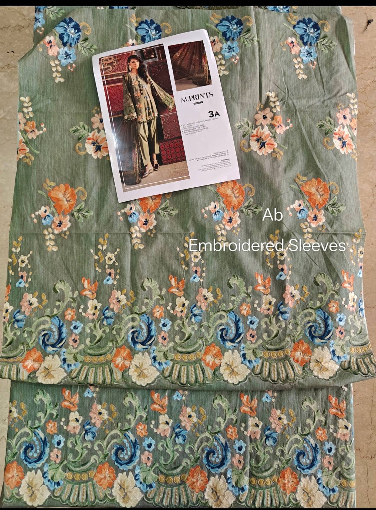 Open Pic/Sale‼️Maria B M Prints/Fall Edit 26/3 A/Cambric/Sage Green
