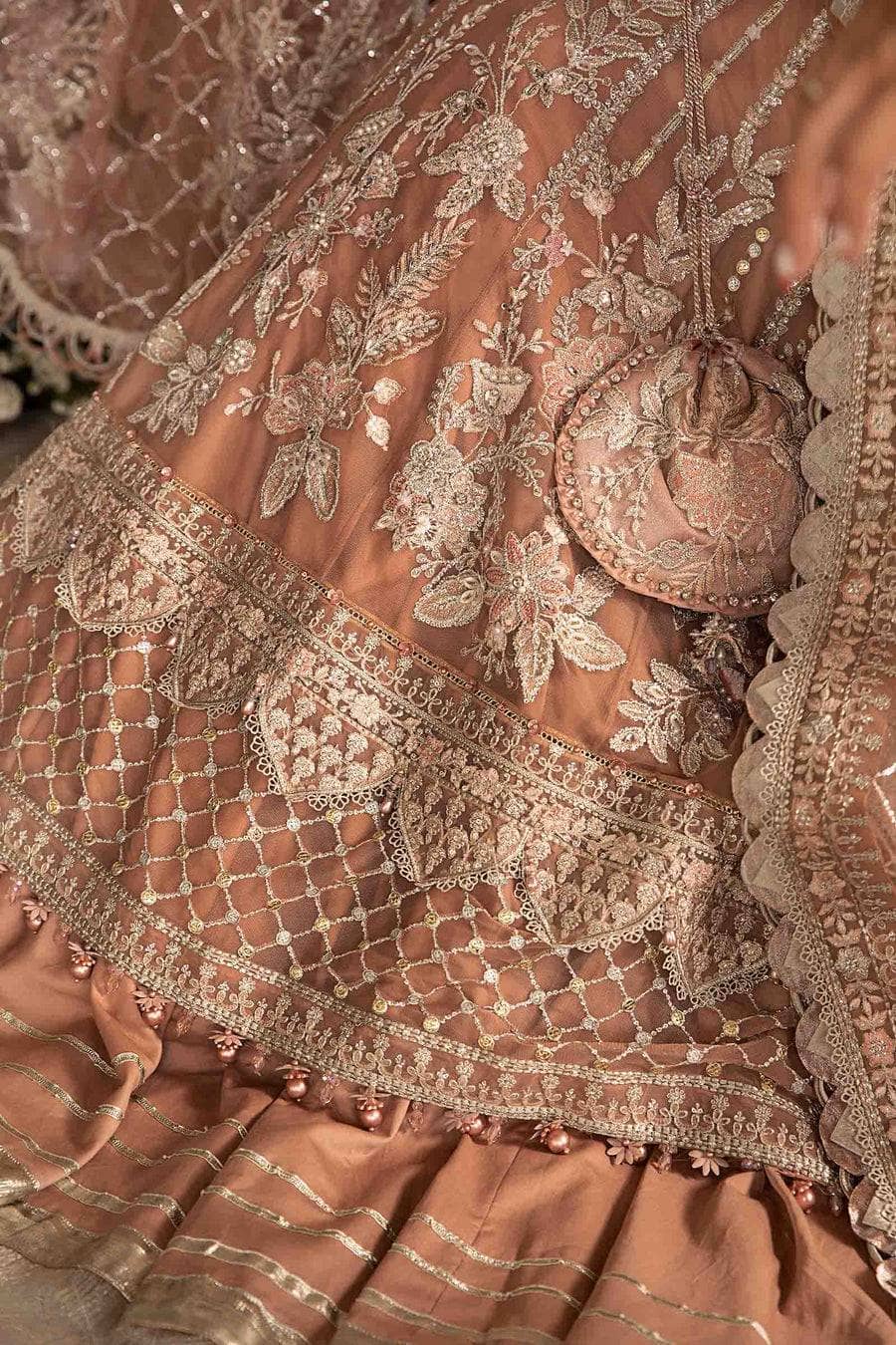 Restocked/Maria B Mbroidered/Crystals Embedded/Ash Pink/BD 2804