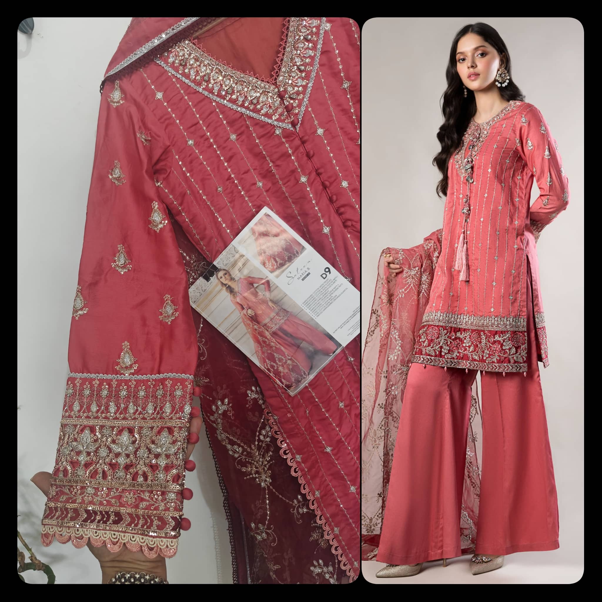 Ready To Wear/Stitched/Maria B Sateen/Size -M