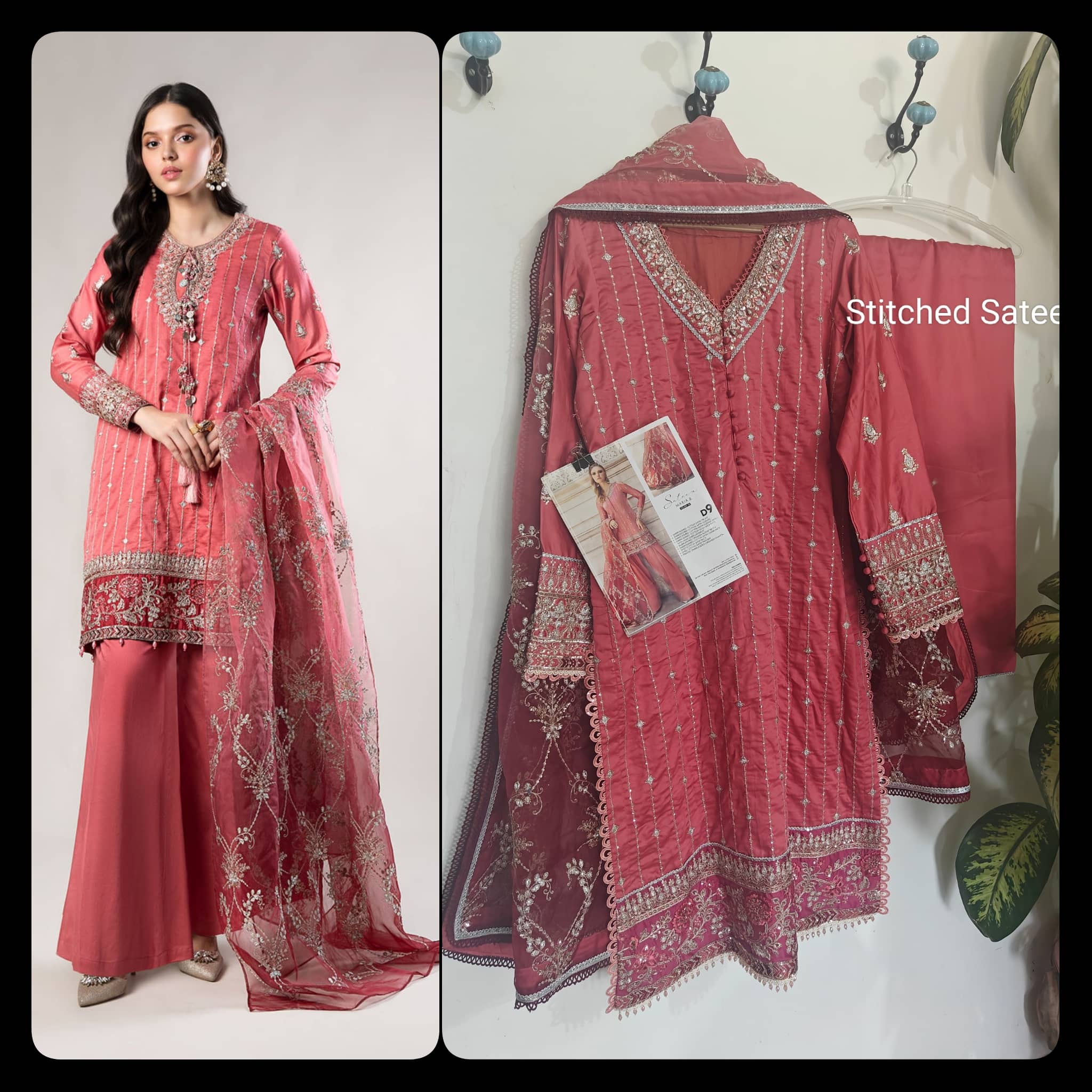 Ready To Wear/Stitched/Maria B Sateen/Size -M